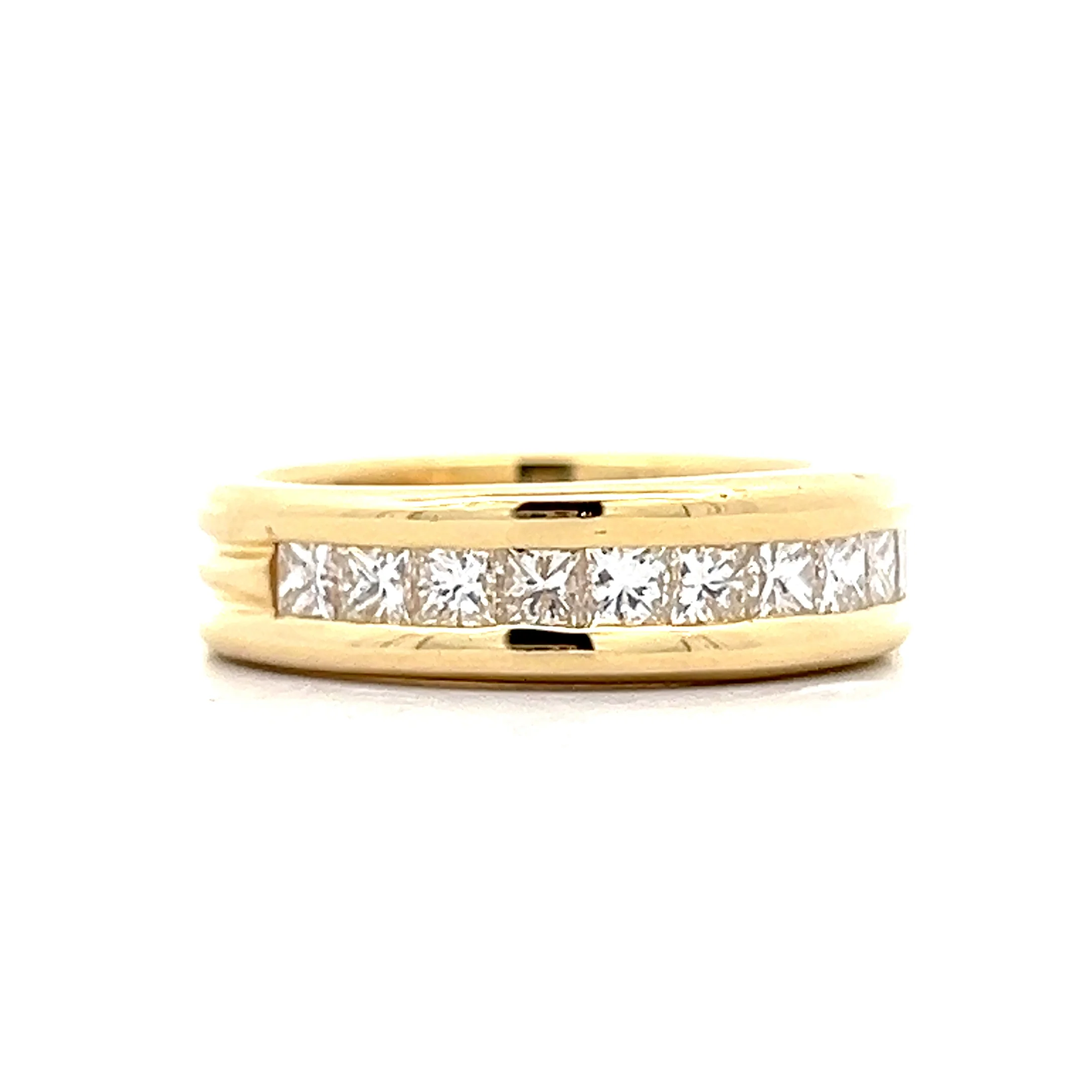 1.40 Channel Set Princess Diamond Wedding Band 18k - Image 3