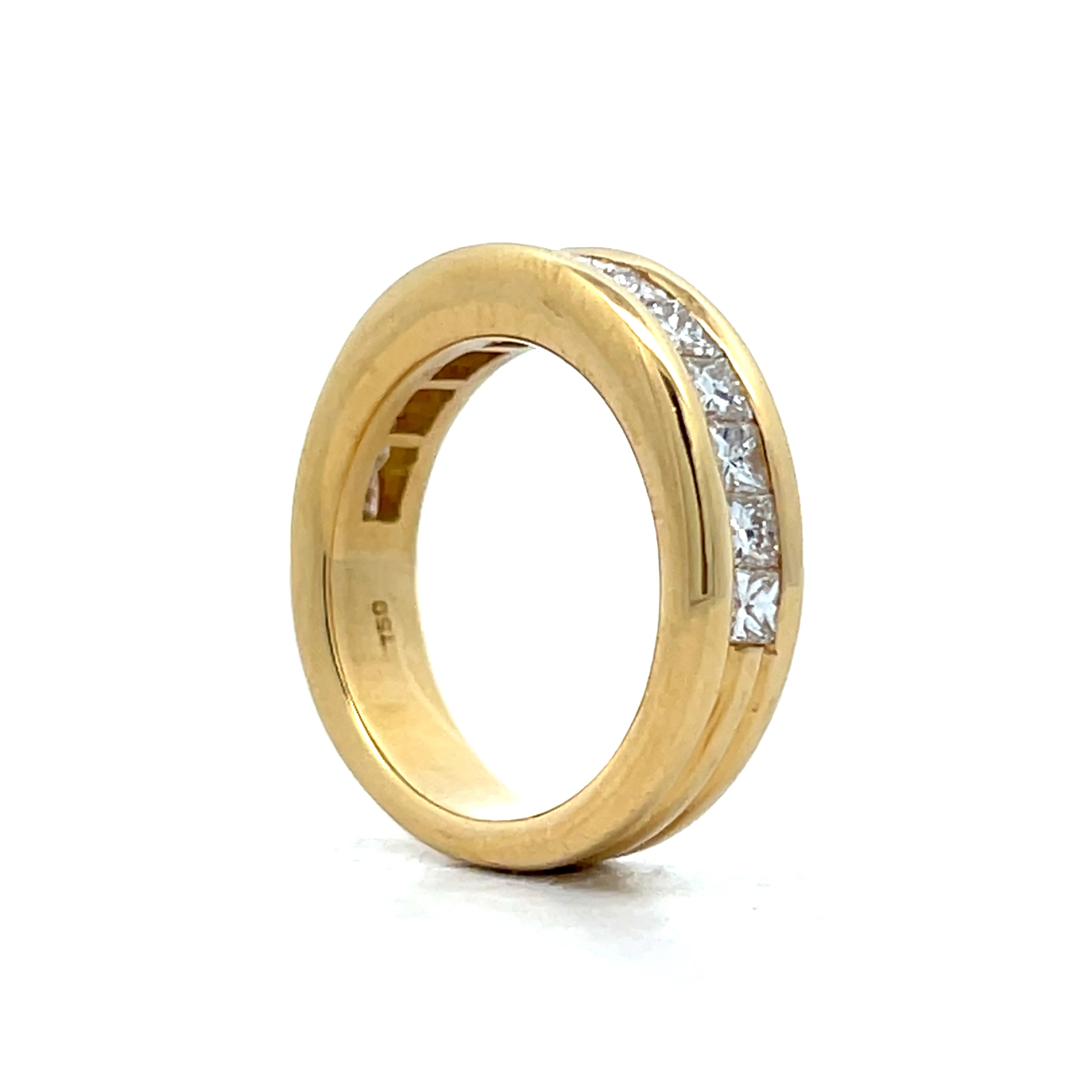1.40 Channel Set Princess Diamond Wedding Band 18k - Image 5