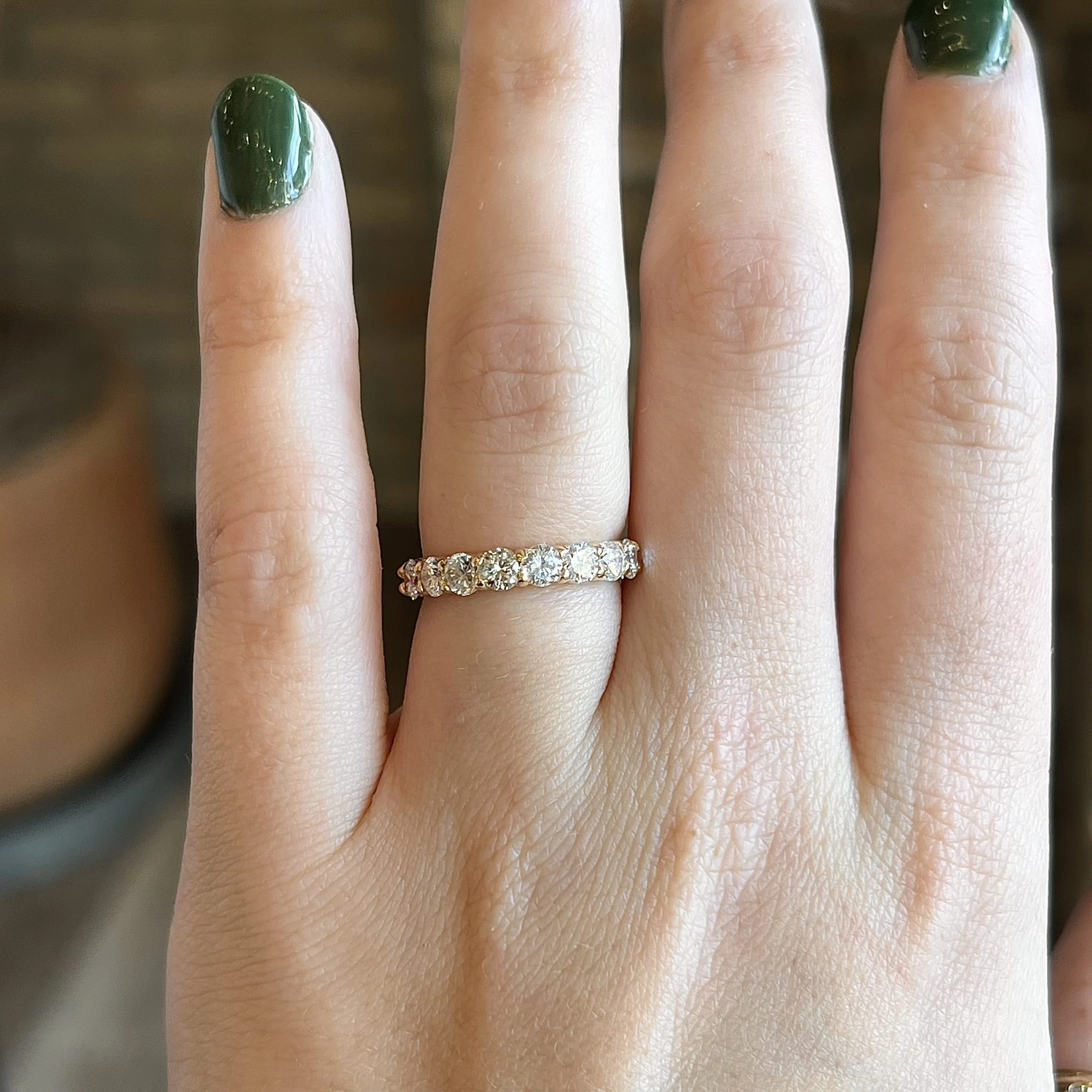 1.40 Diamond Half Eternity Wedding Band in 14k Yellow Gold - Image 6