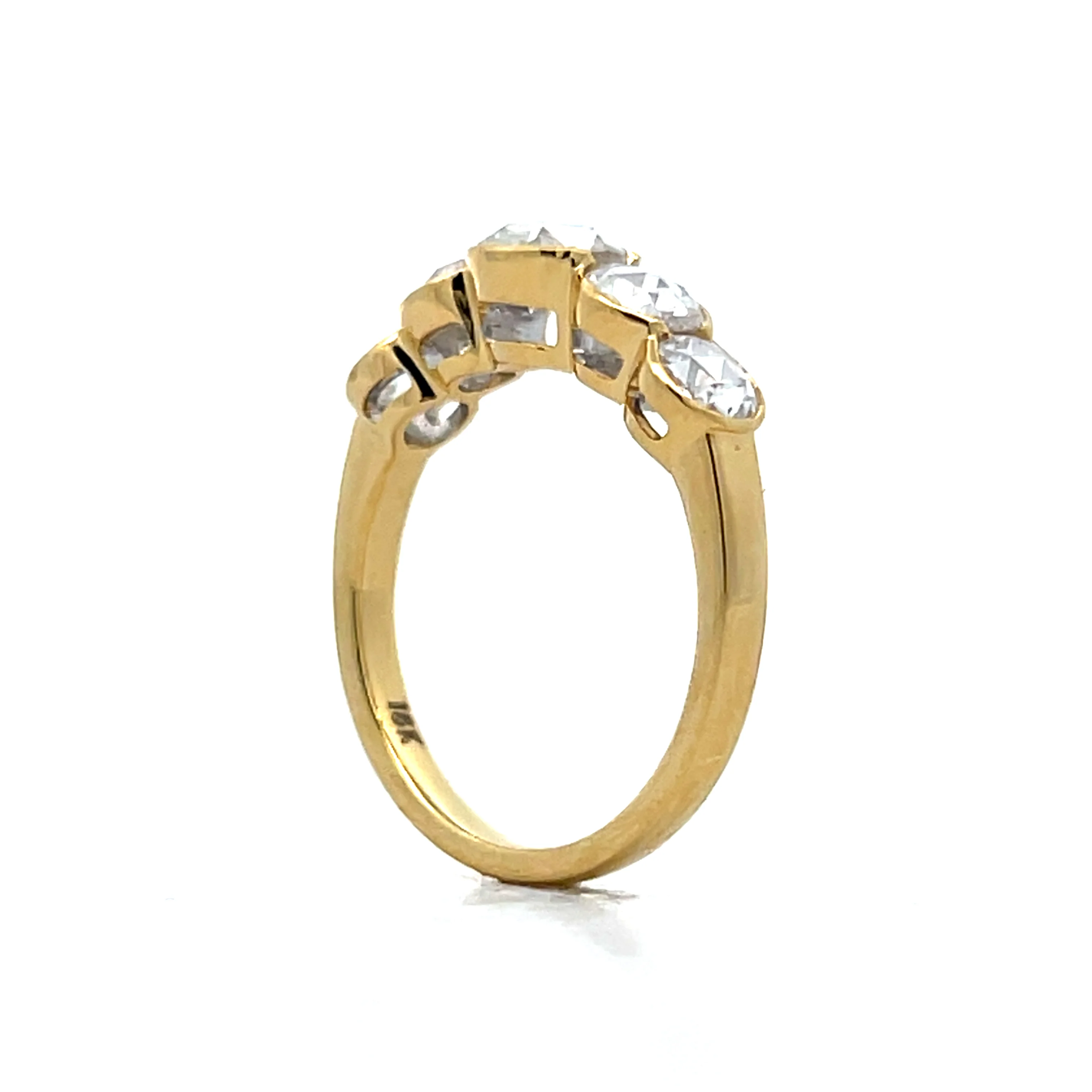 1.40 Five Stone Engagement Ring in 18k Yellow Gold - Image 5