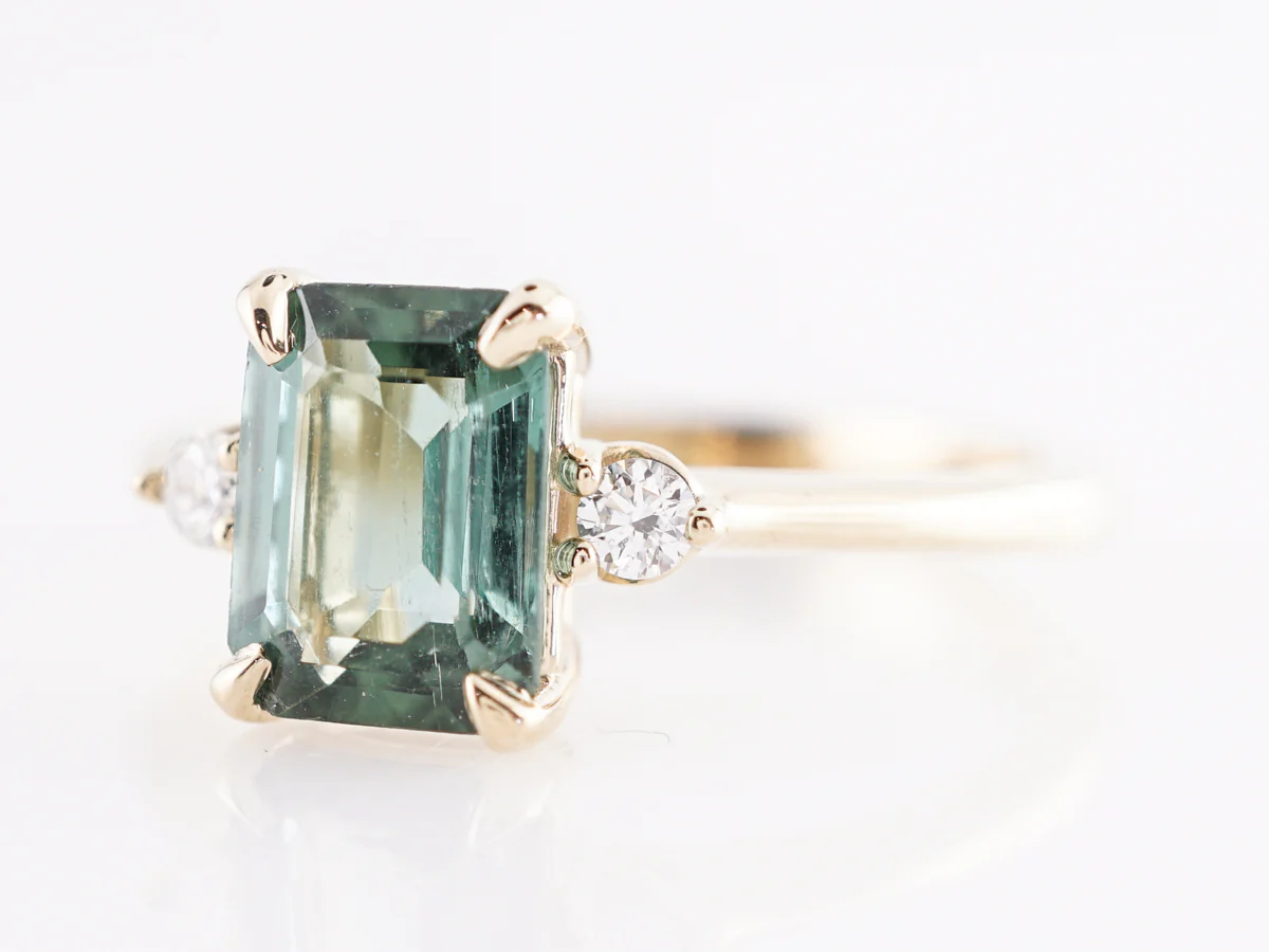 1.40 Tourmaline Engagement Ring in 14k Yellow Gold - Image 2