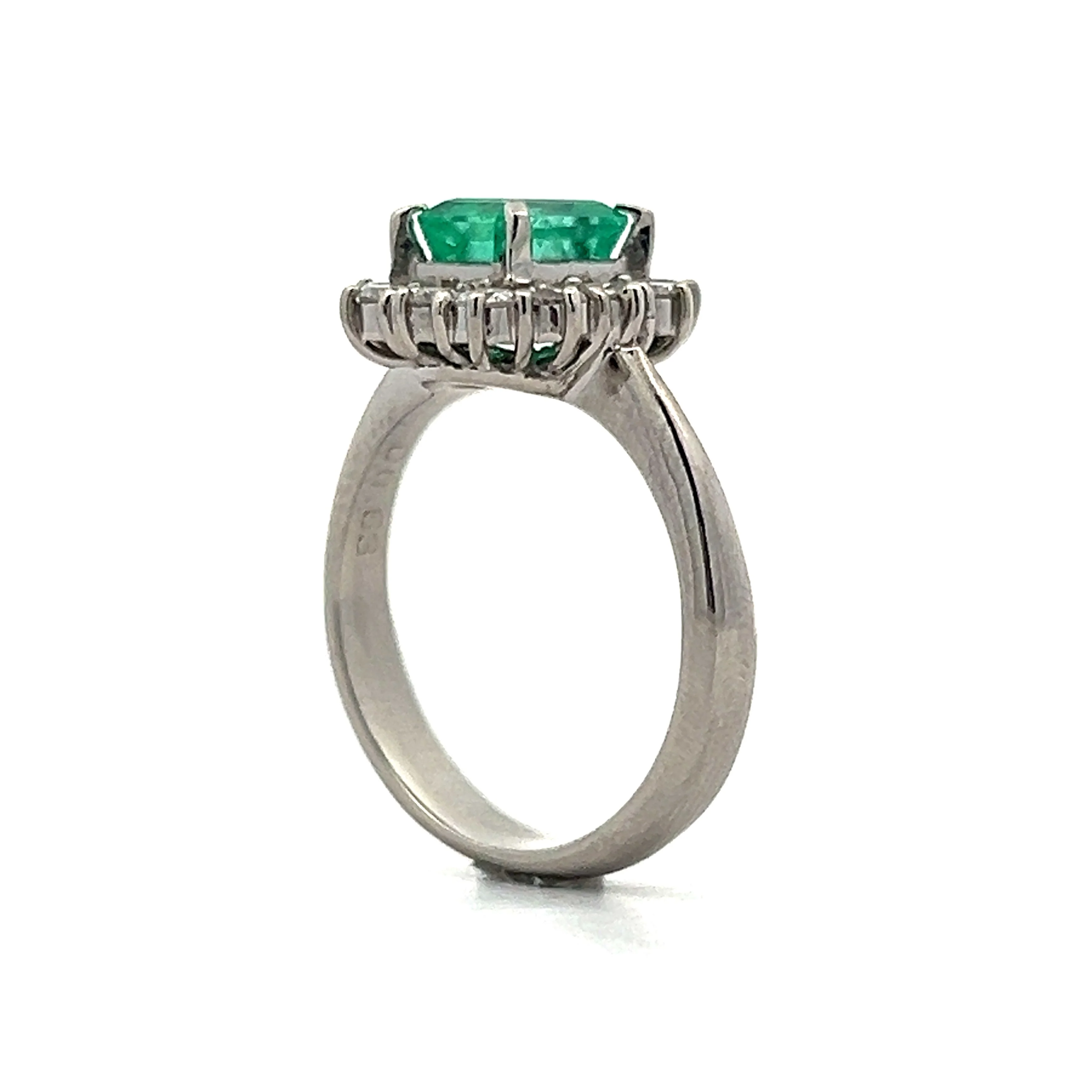 1.41 Emerald Cut Emerald Right Hand Ring in Platinum - Image 5