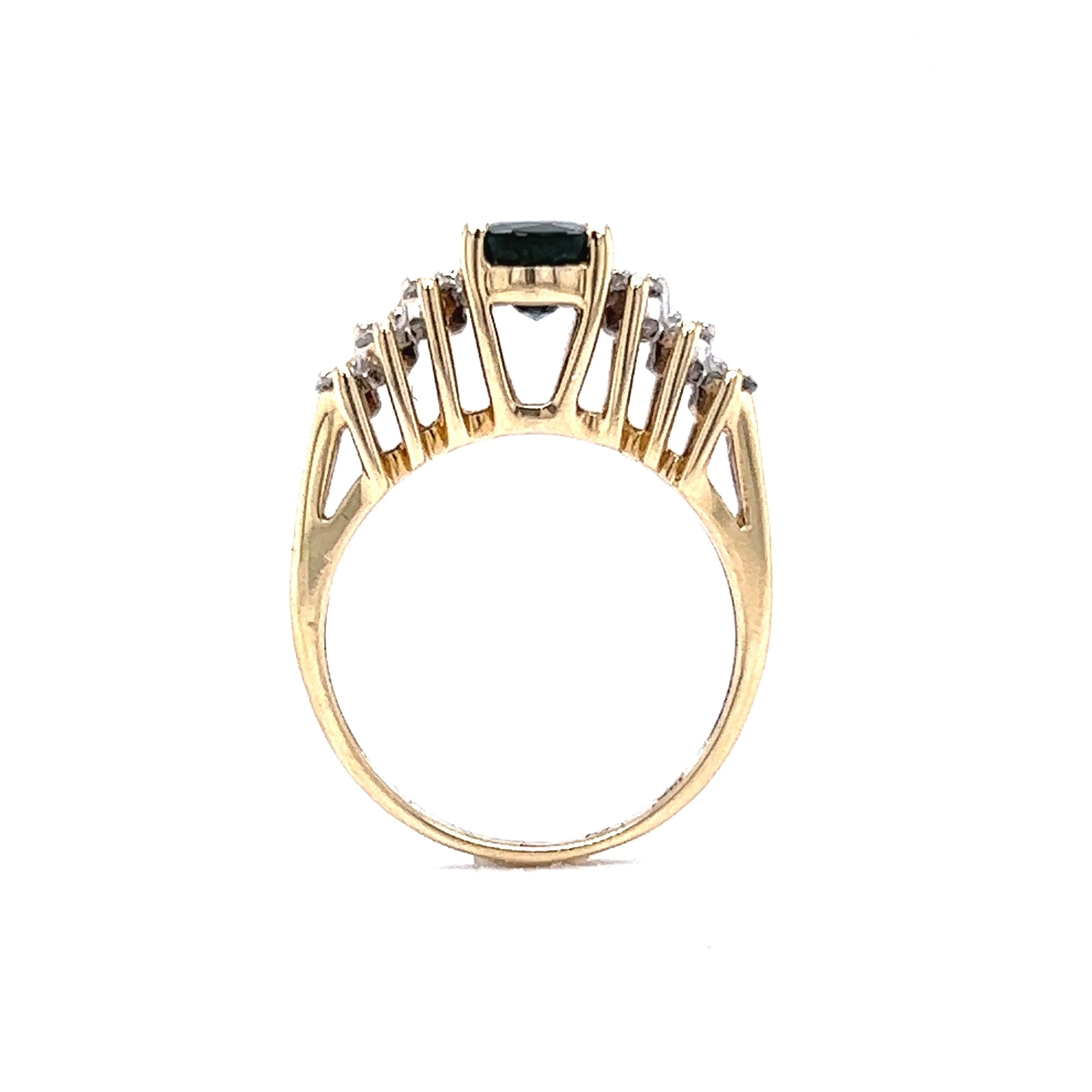 1.41 Oval Cut Sapphire Engagement Ring in 14k Yellow Gold - Image 4