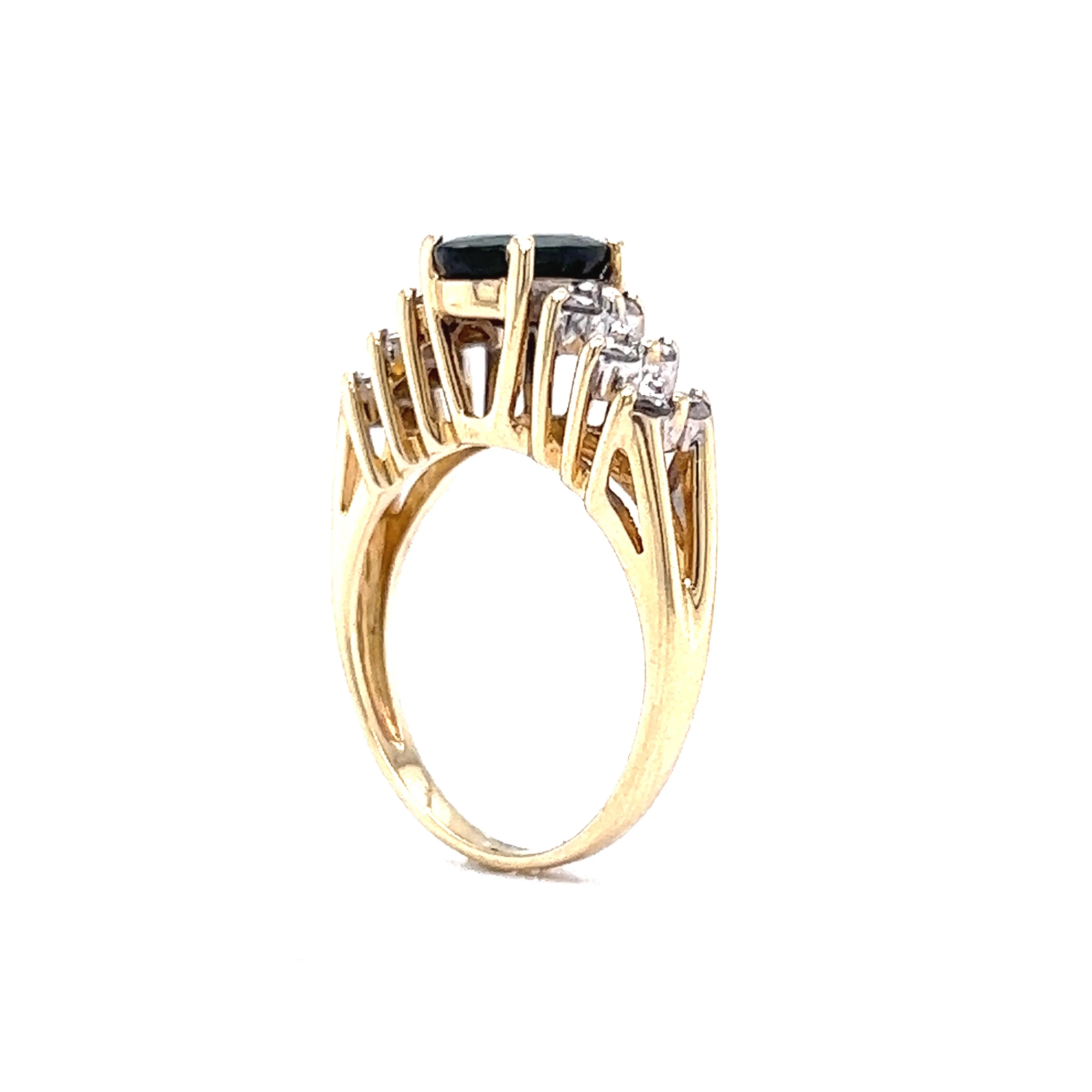 1.41 Oval Cut Sapphire Engagement Ring in 14k Yellow Gold - Image 5