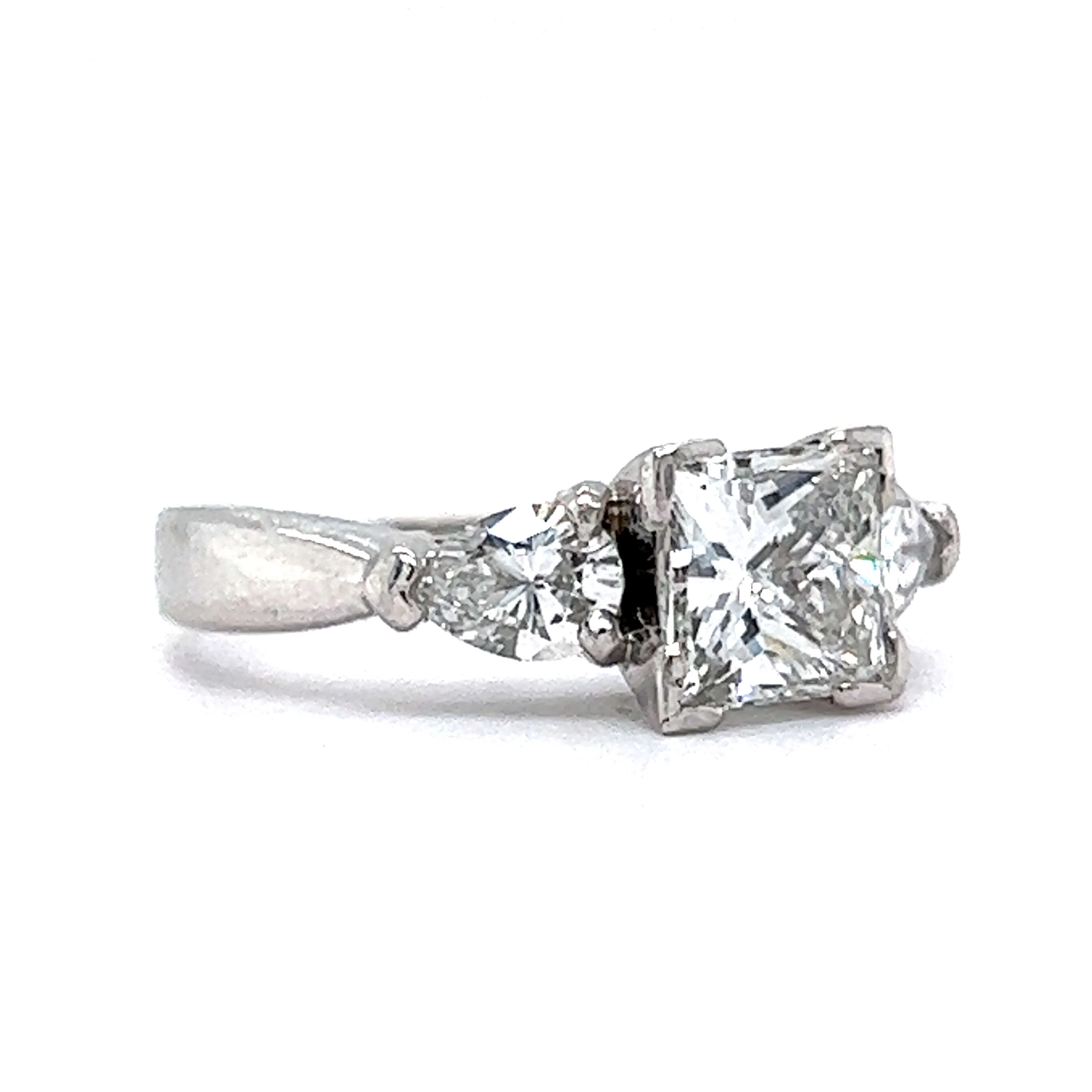 1.41 Princess Cut Diamond Engagement Ring in Platinum - Image 3