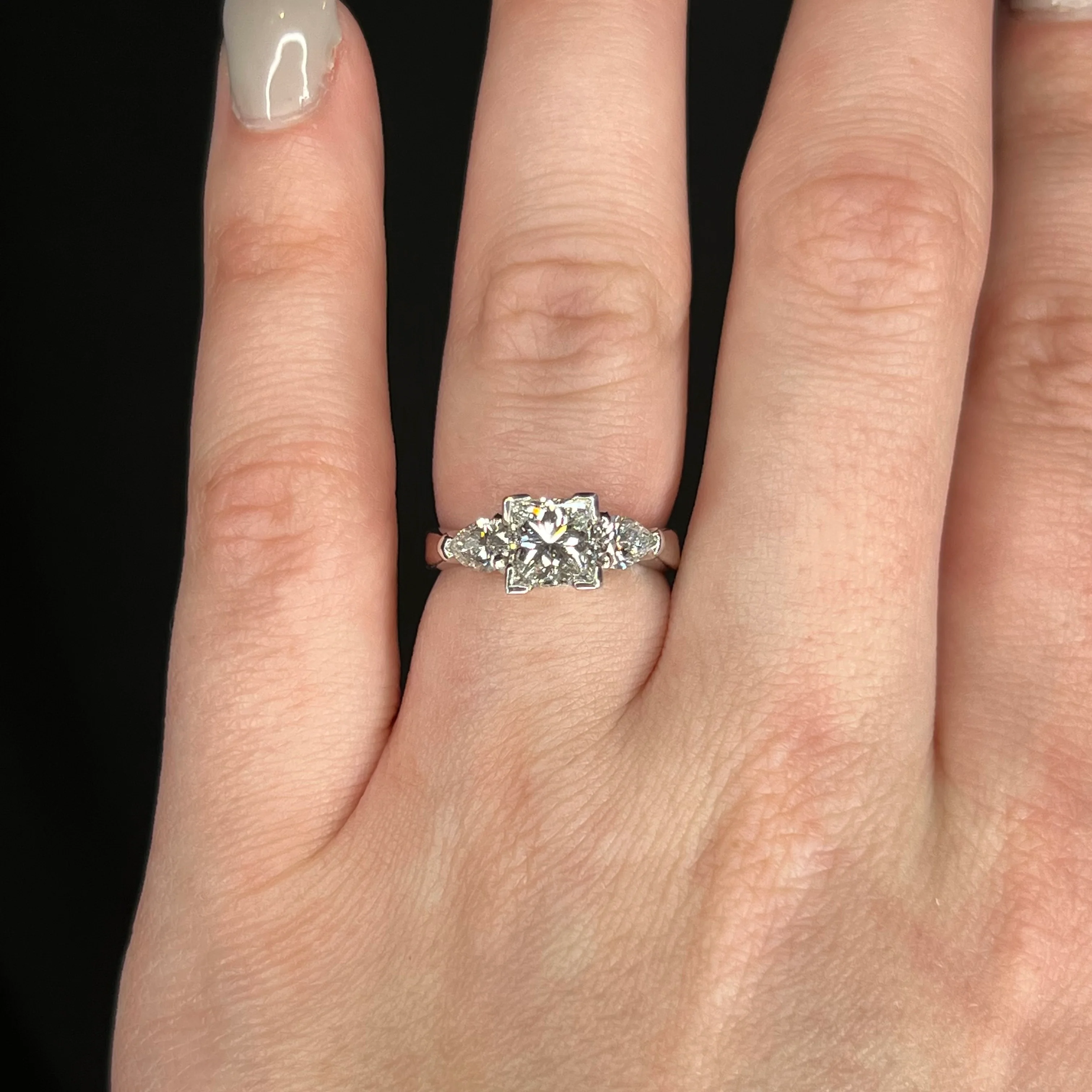 1.41 Princess Cut Diamond Engagement Ring in Platinum - Image 6
