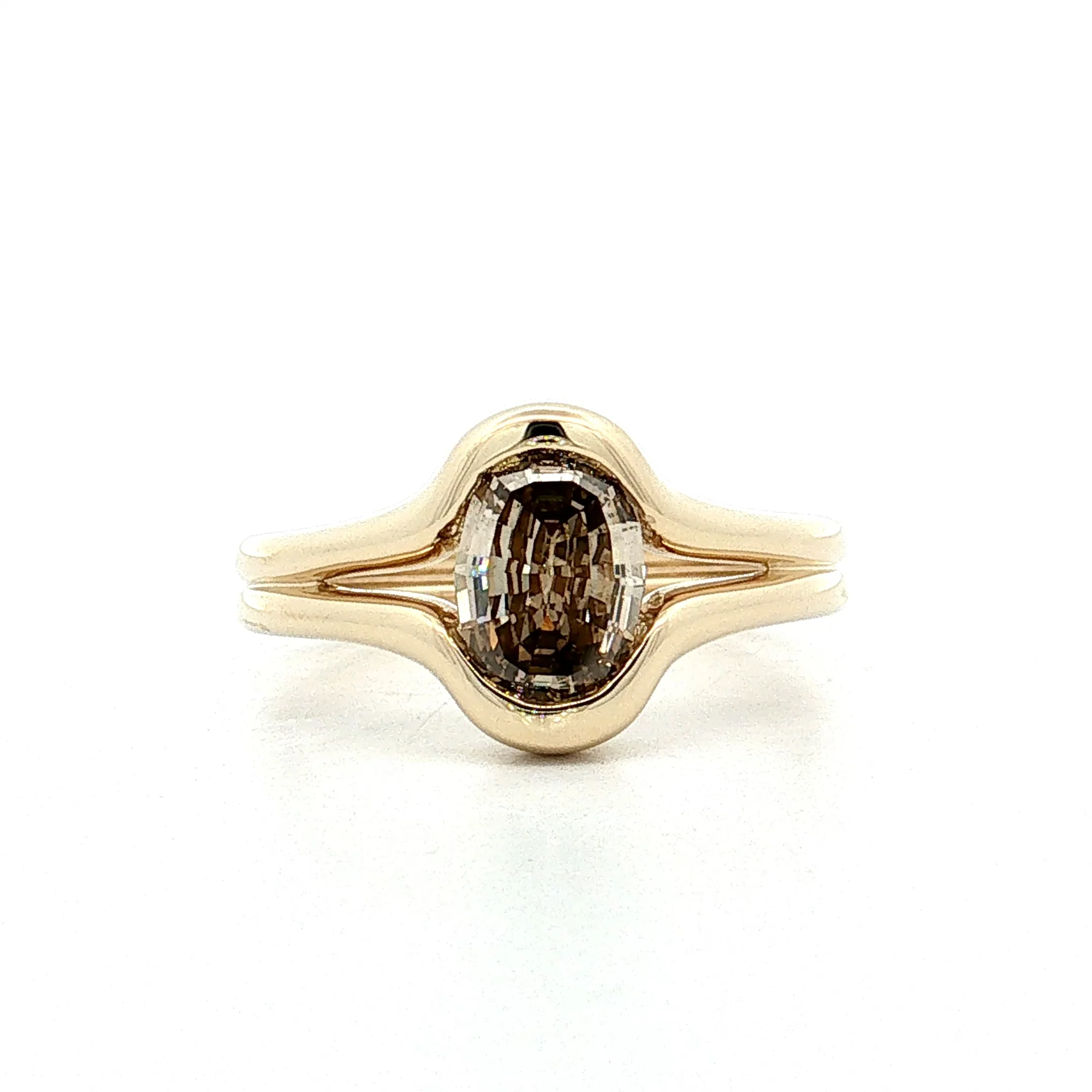 1.41 Step Cut Oval Diamond Engagement Ring 14k