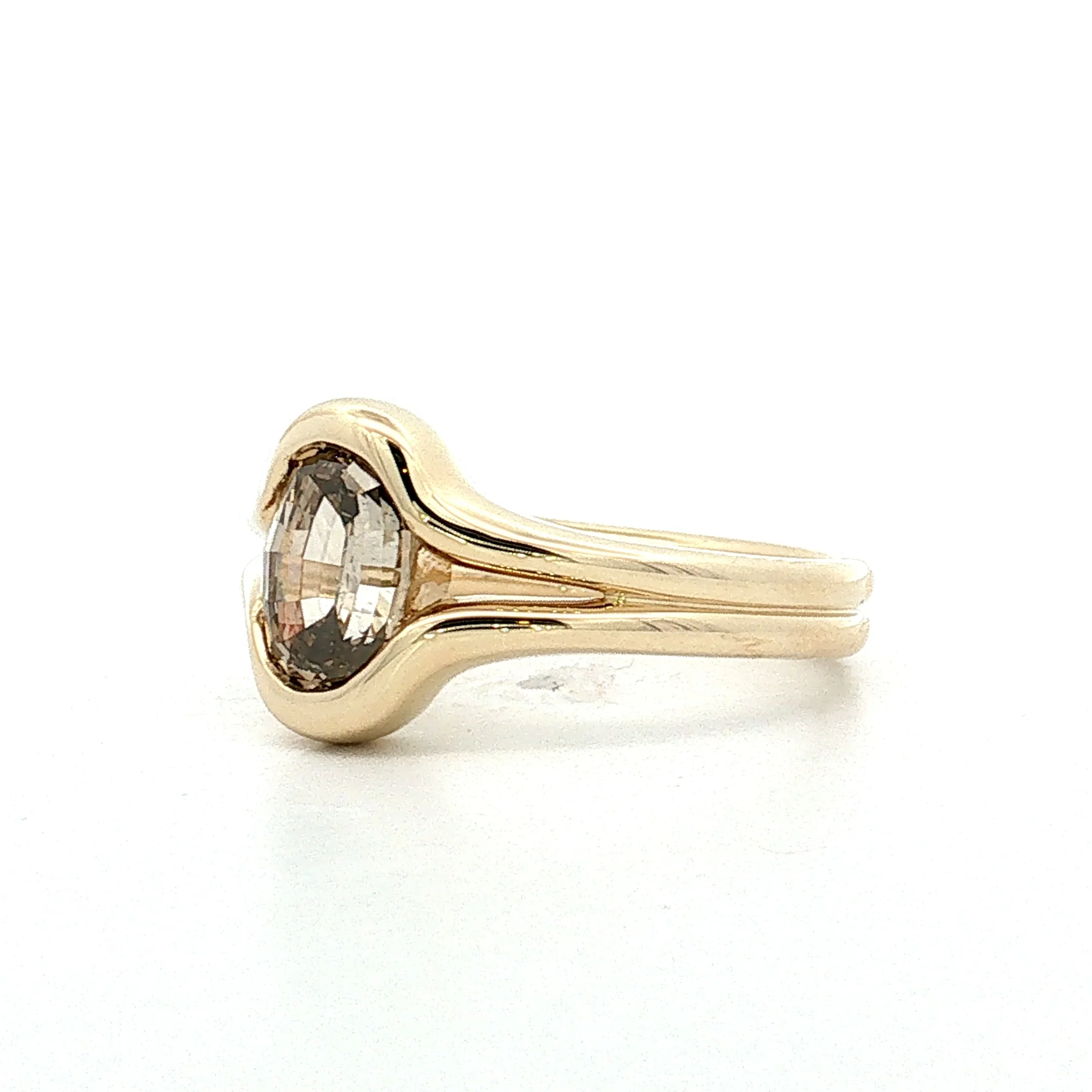 1.41 Step Cut Oval Diamond Engagement Ring 14k - Image 2