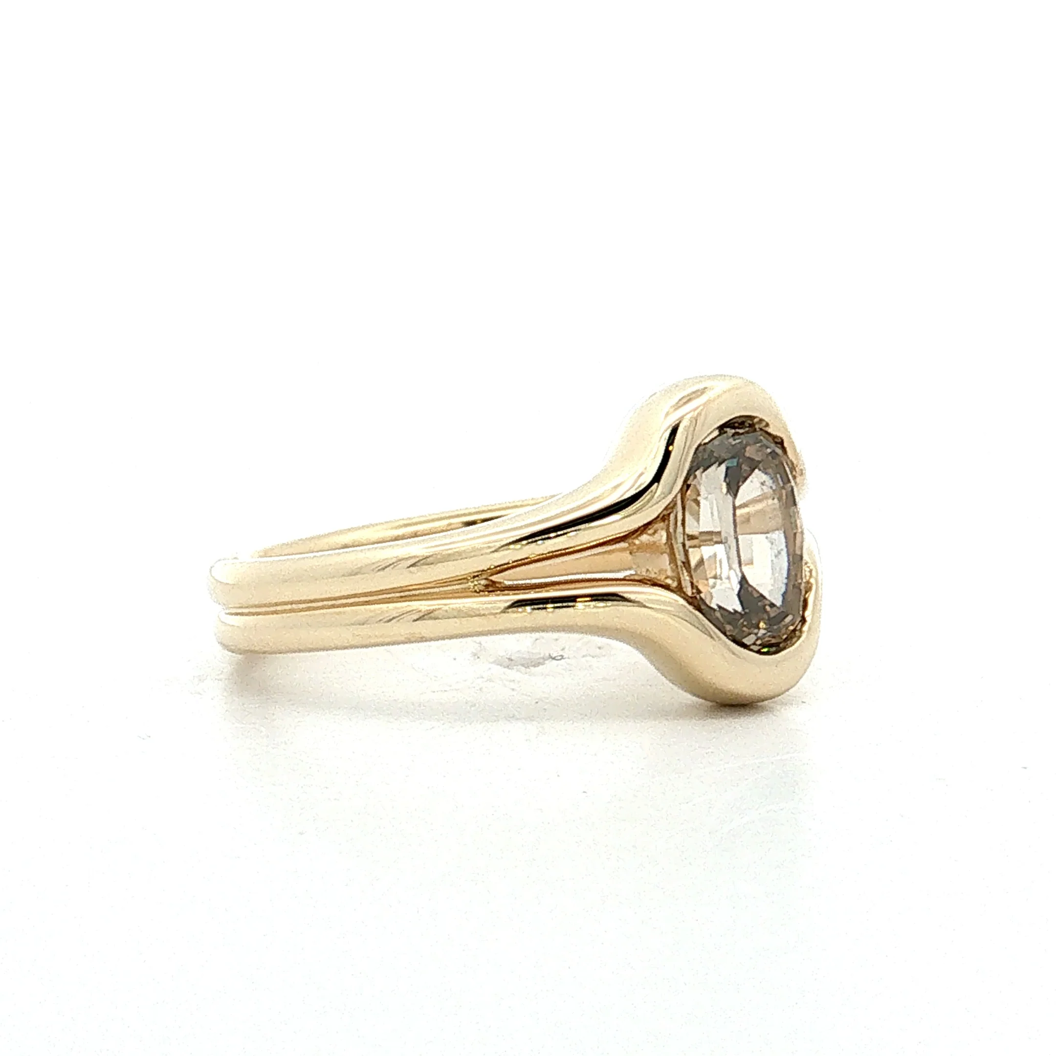 1.41 Step Cut Oval Diamond Engagement Ring 14k - Image 3