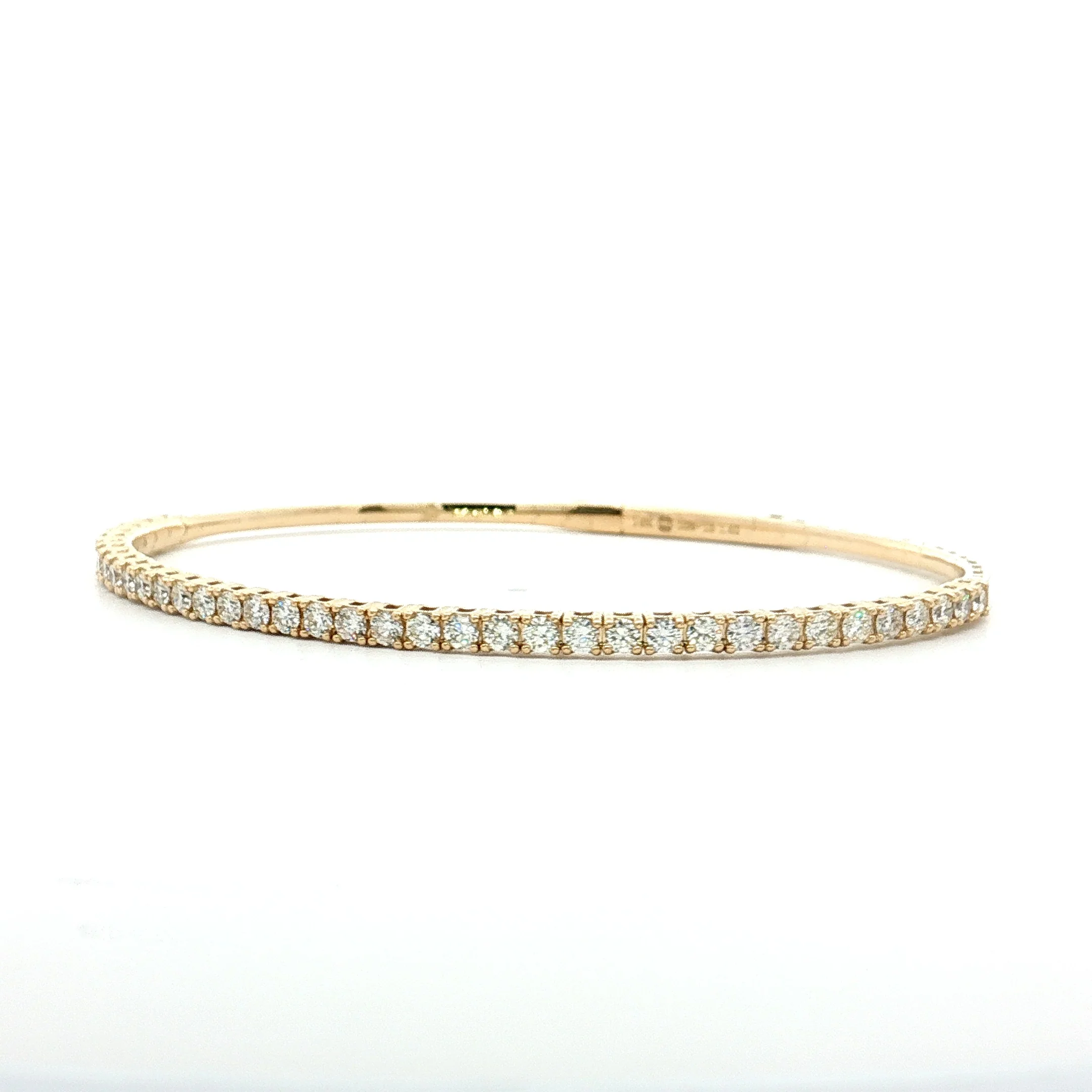 1.42 Diamond Bangle Bracelet 14k Yellow Gold - Image 2