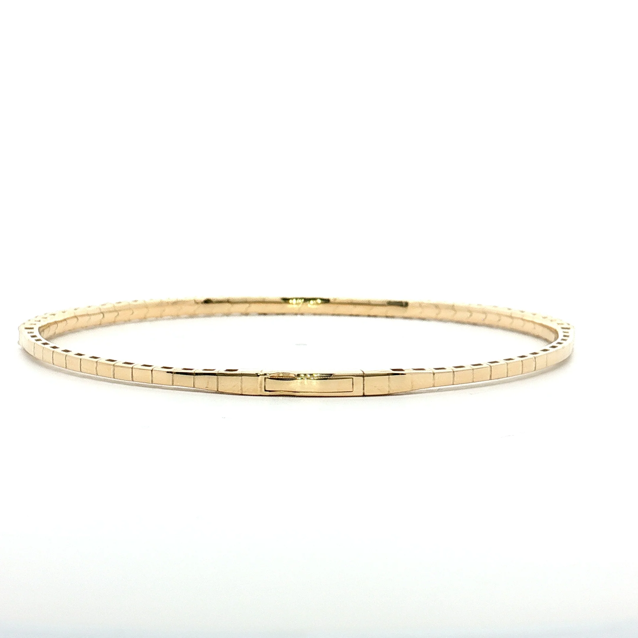 1.42 Diamond Bangle Bracelet 14k Yellow Gold - Image 4