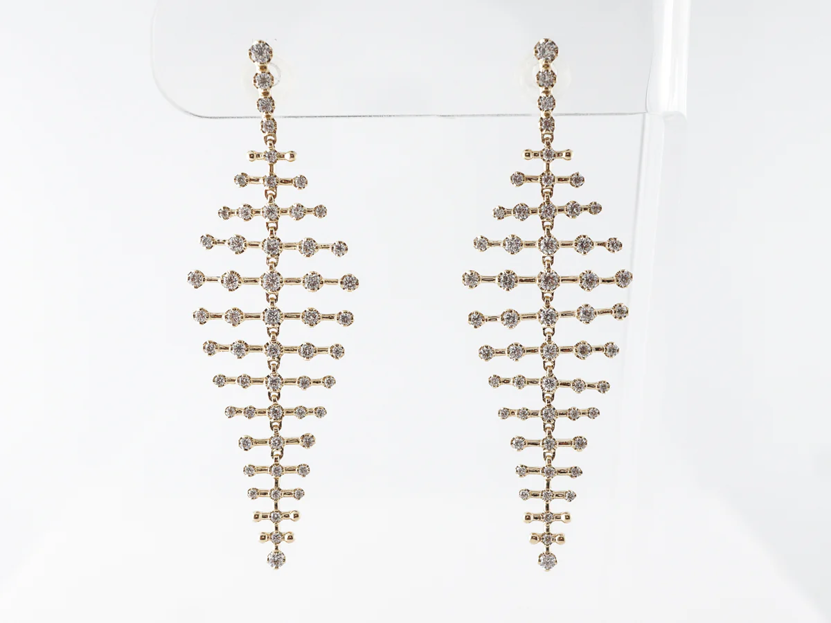 1.43 Carat Diamond Earrings in 14k Yellow Gold