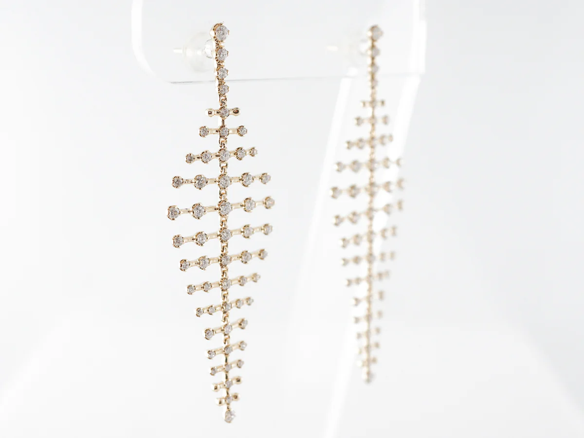 1.43 Carat Diamond Earrings in 14k Yellow Gold - Image 3