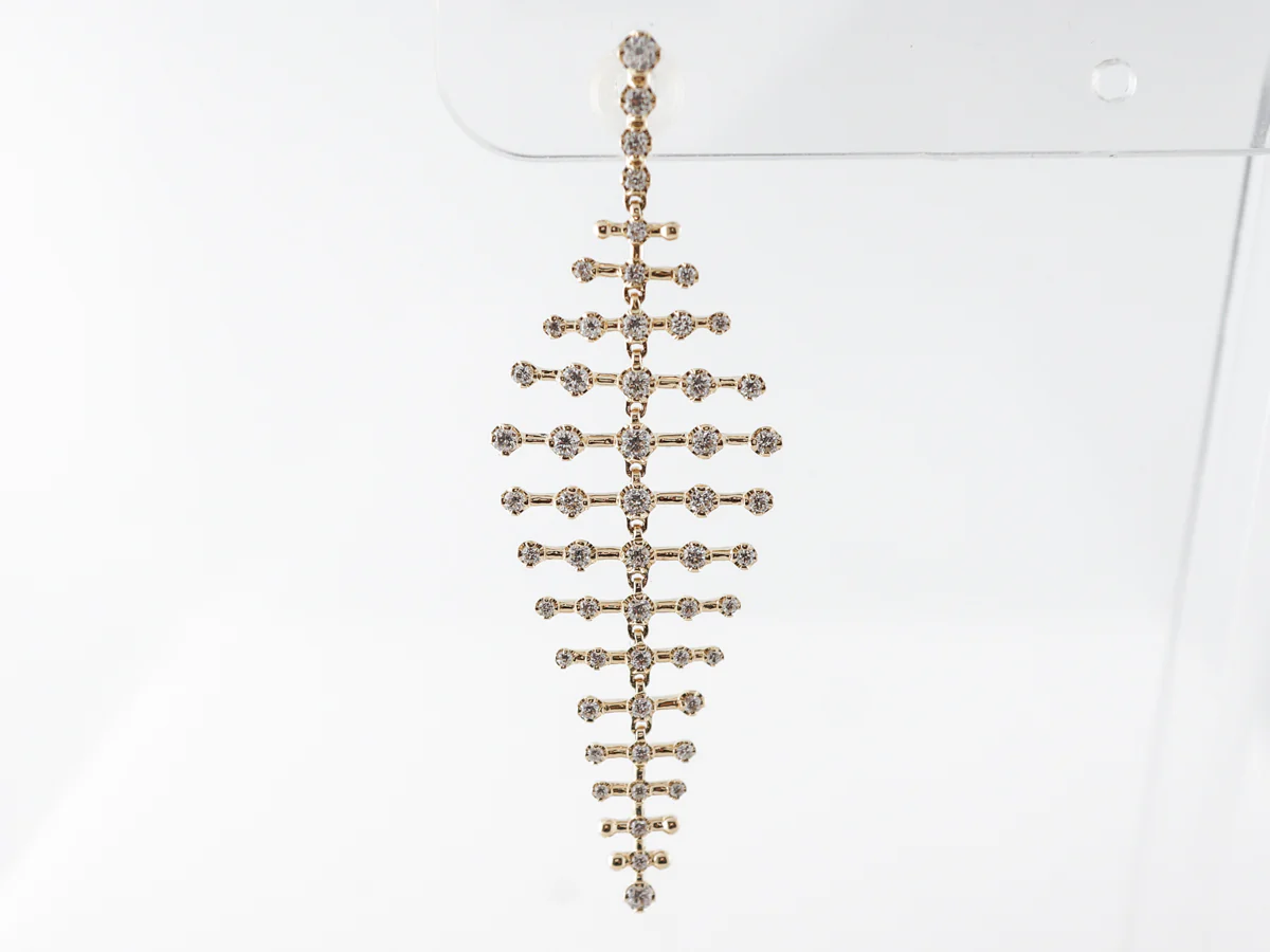 1.43 Carat Diamond Earrings in 14k Yellow Gold - Image 4