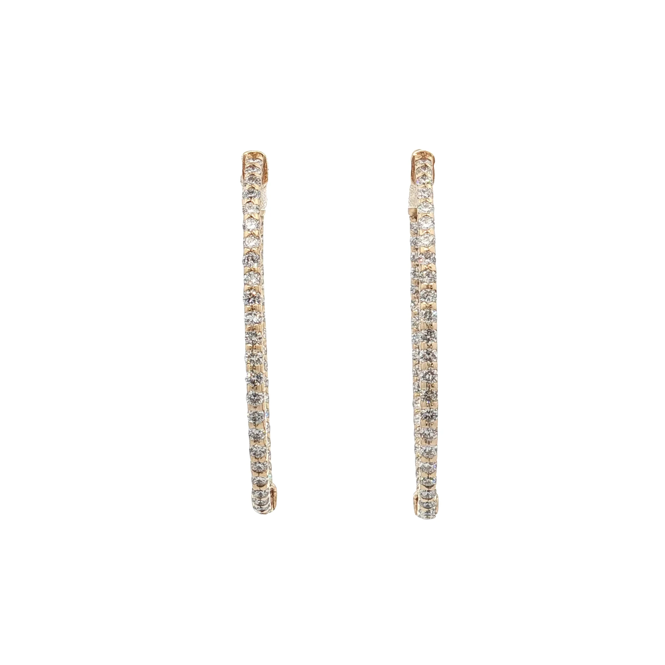 1.43 Diamond Inside-Out Oval Hoop Earrings 14k