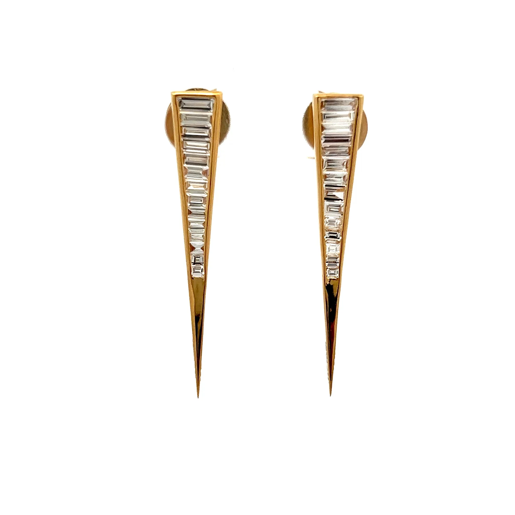 1.43 Diamond Spike Drop Earrings in 18k