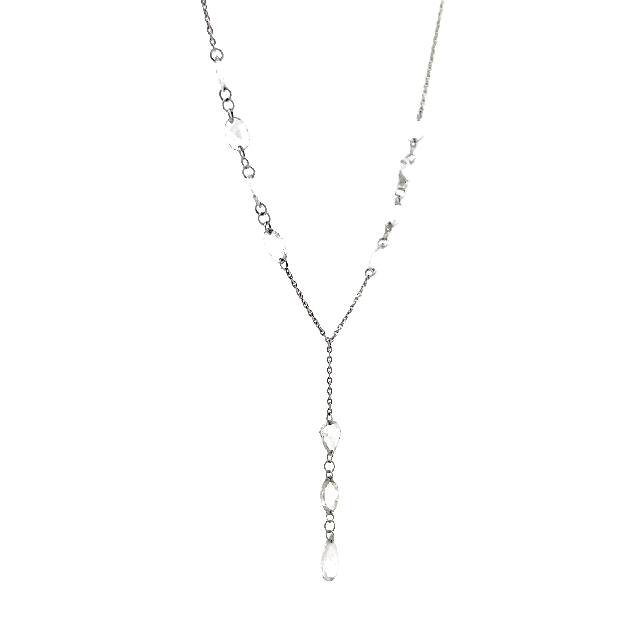 1.43 Pear Cut Diamond Drop Necklace in 18k White Gold - Image 3