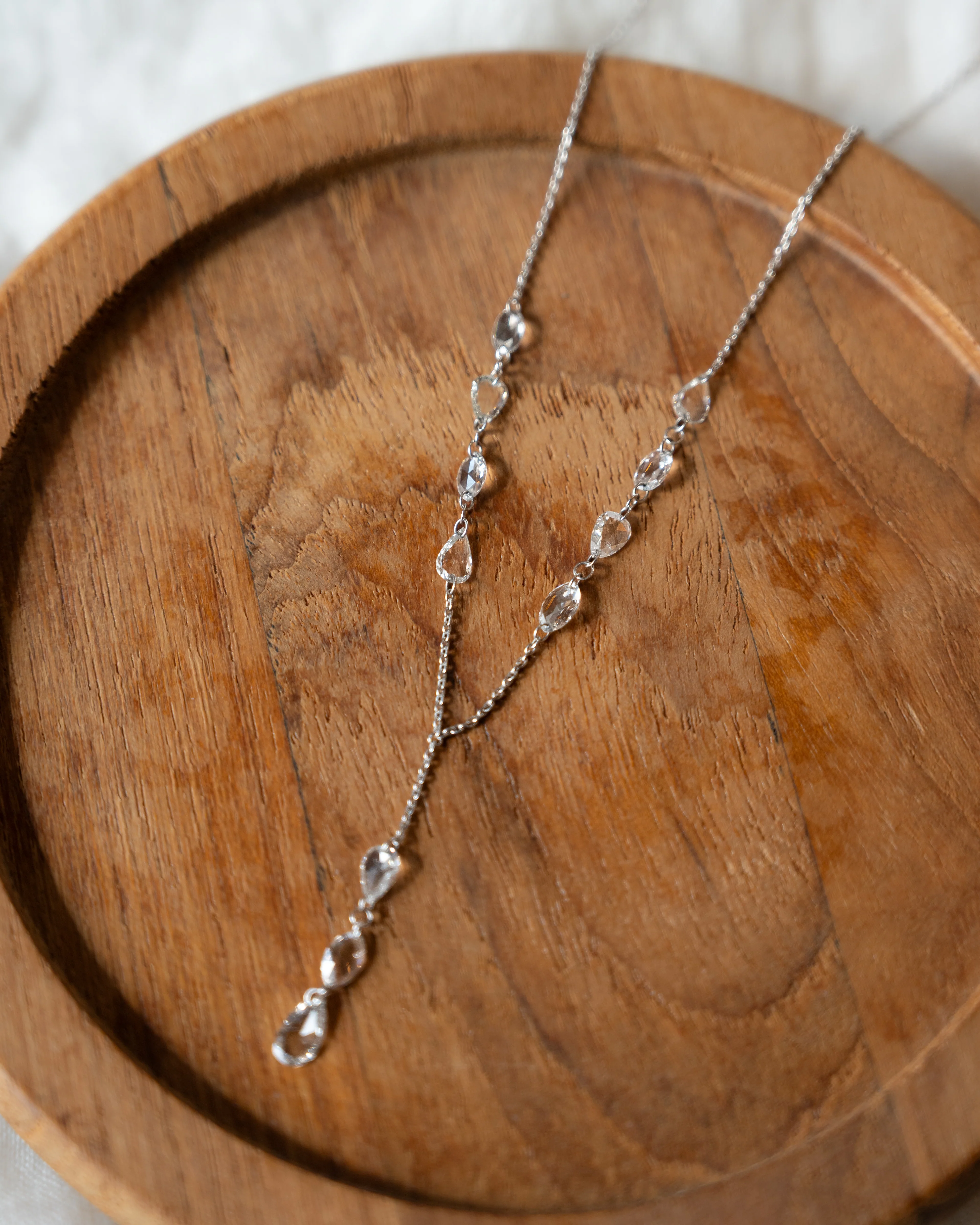 1.43 Pear Cut Diamond Drop Necklace in 18k White Gold - Image 5