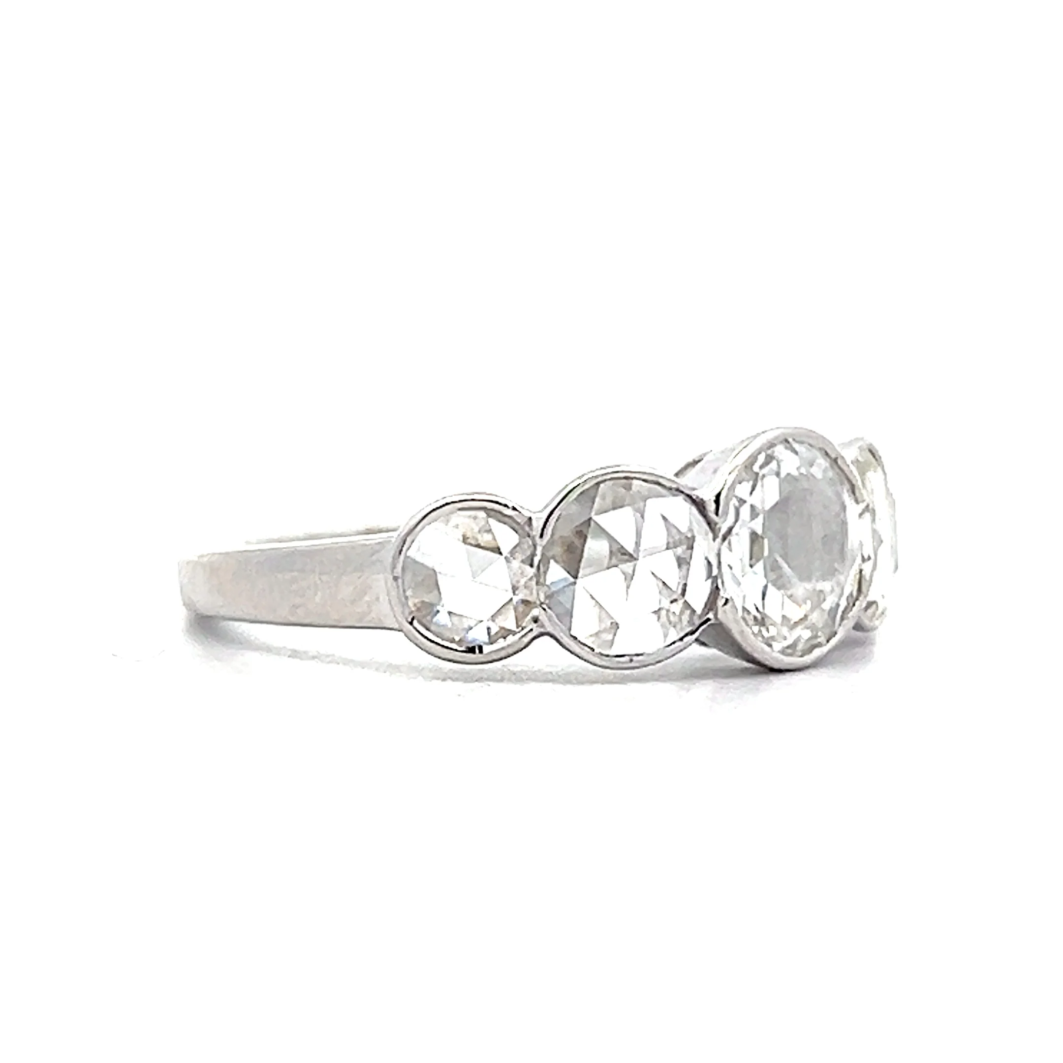 1.43 Rose Cut Diamond Stacking Ring in 18k - Image 3