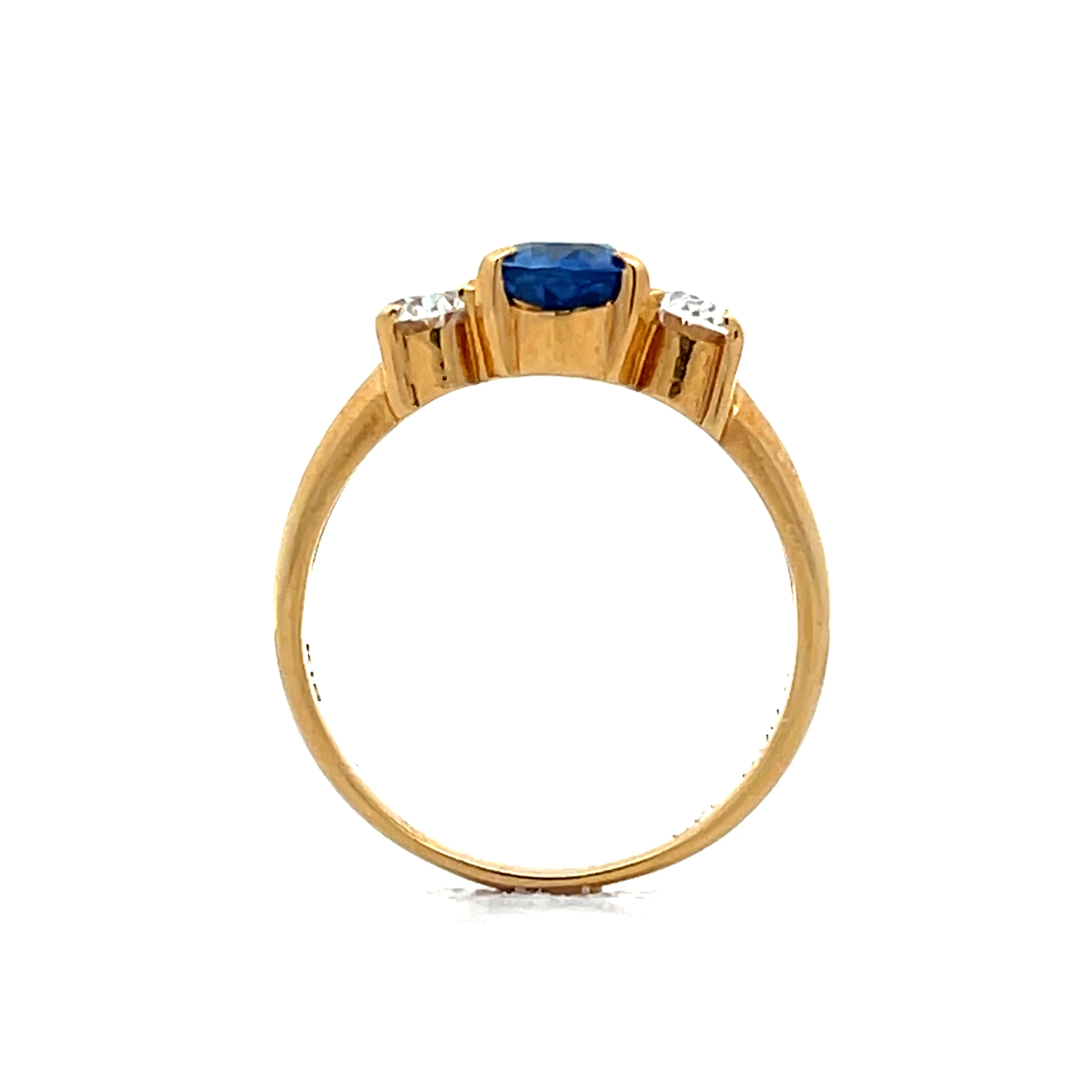 1.43 Sapphire & Diamond Engagement Ring in 18k - Image 4