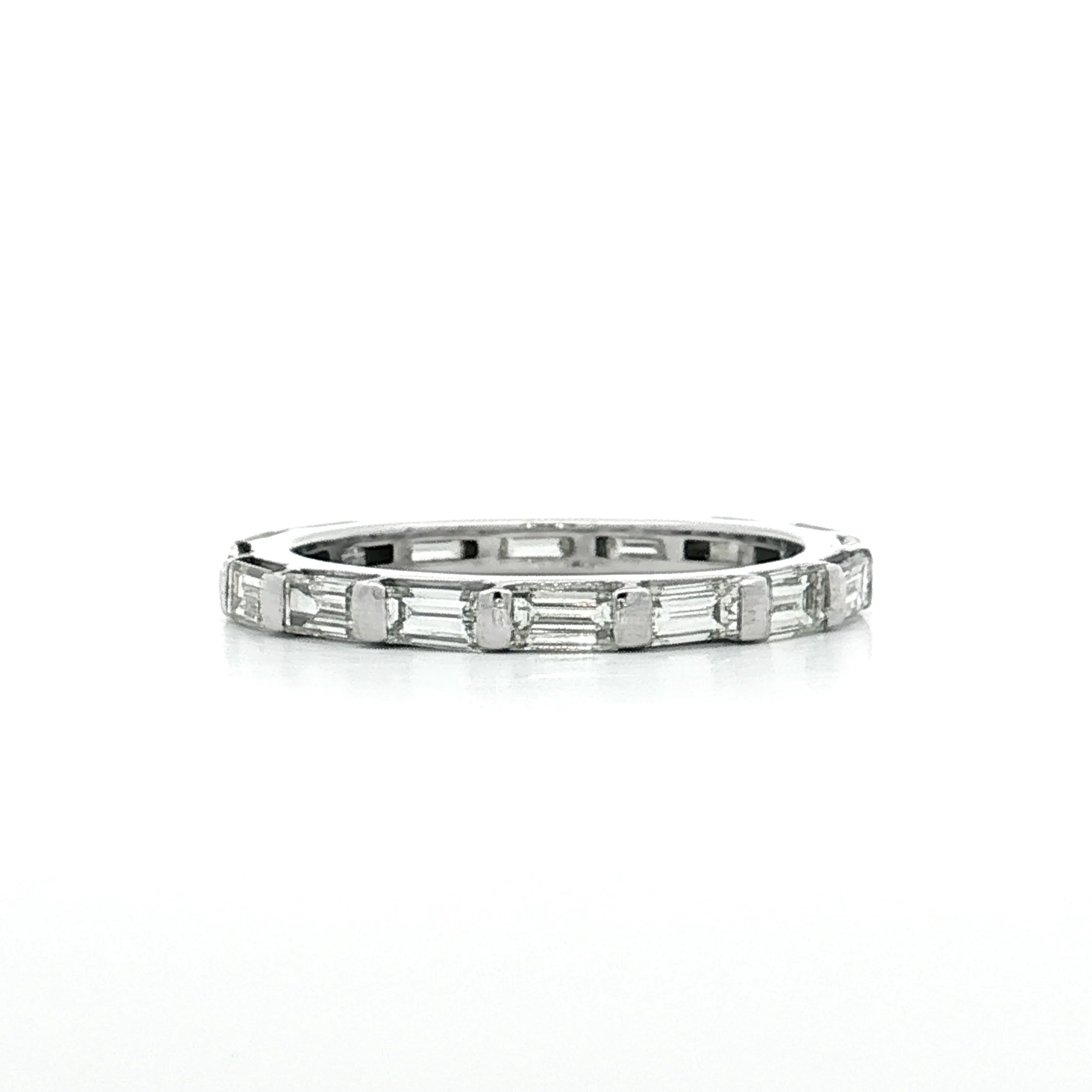 1.44 Baguette Diamond Eternity Band 14k White Gold - Image 4