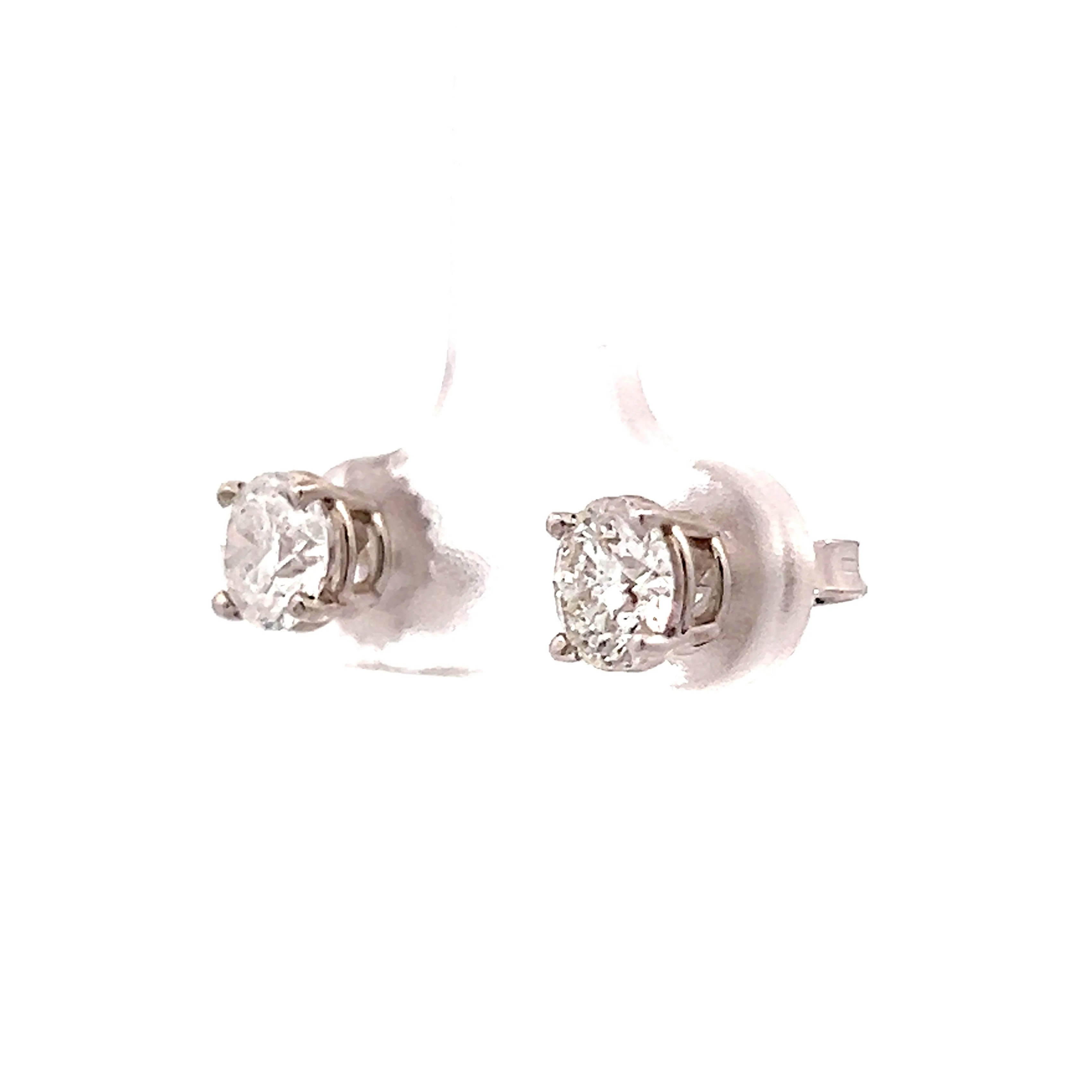 1.44 Classic Diamond Earring Studs in 14k White Gold - Image 2