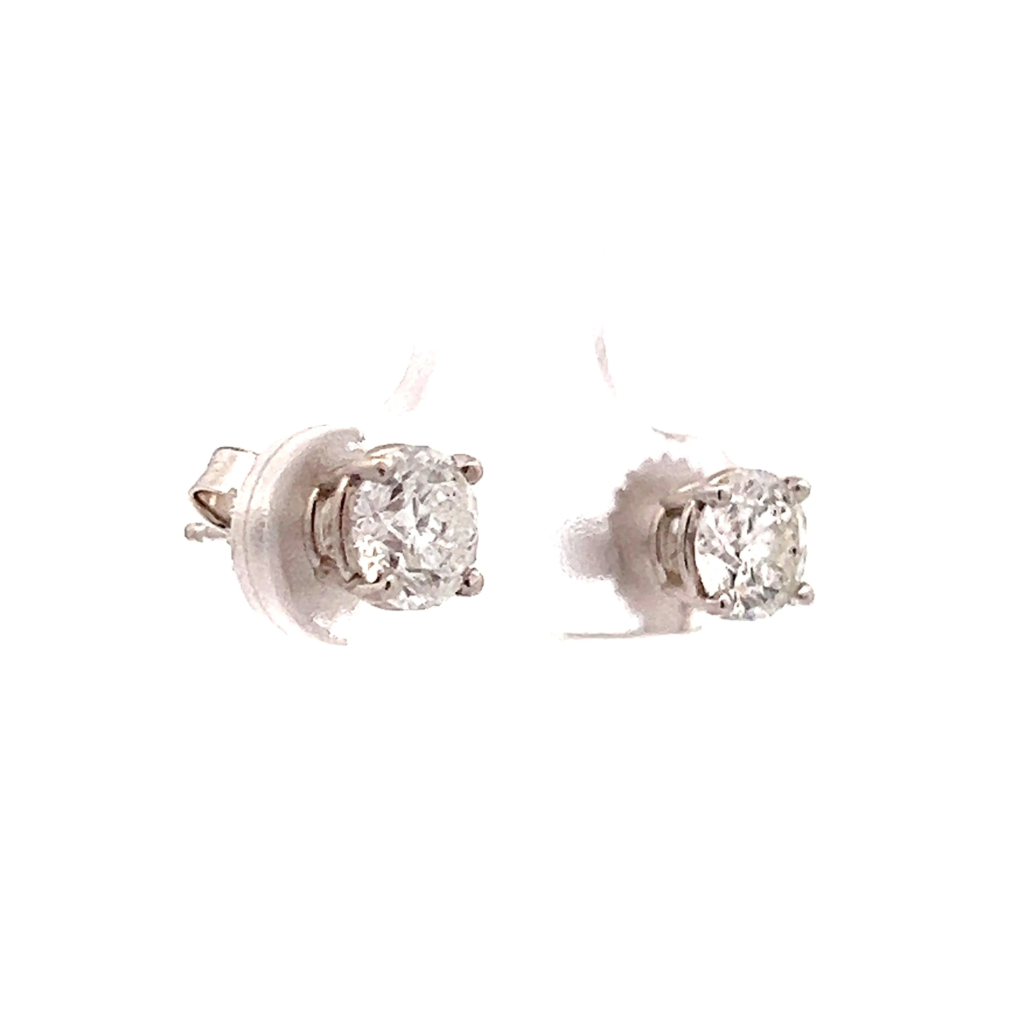 1.44 Classic Diamond Earring Studs in 14k White Gold - Image 3