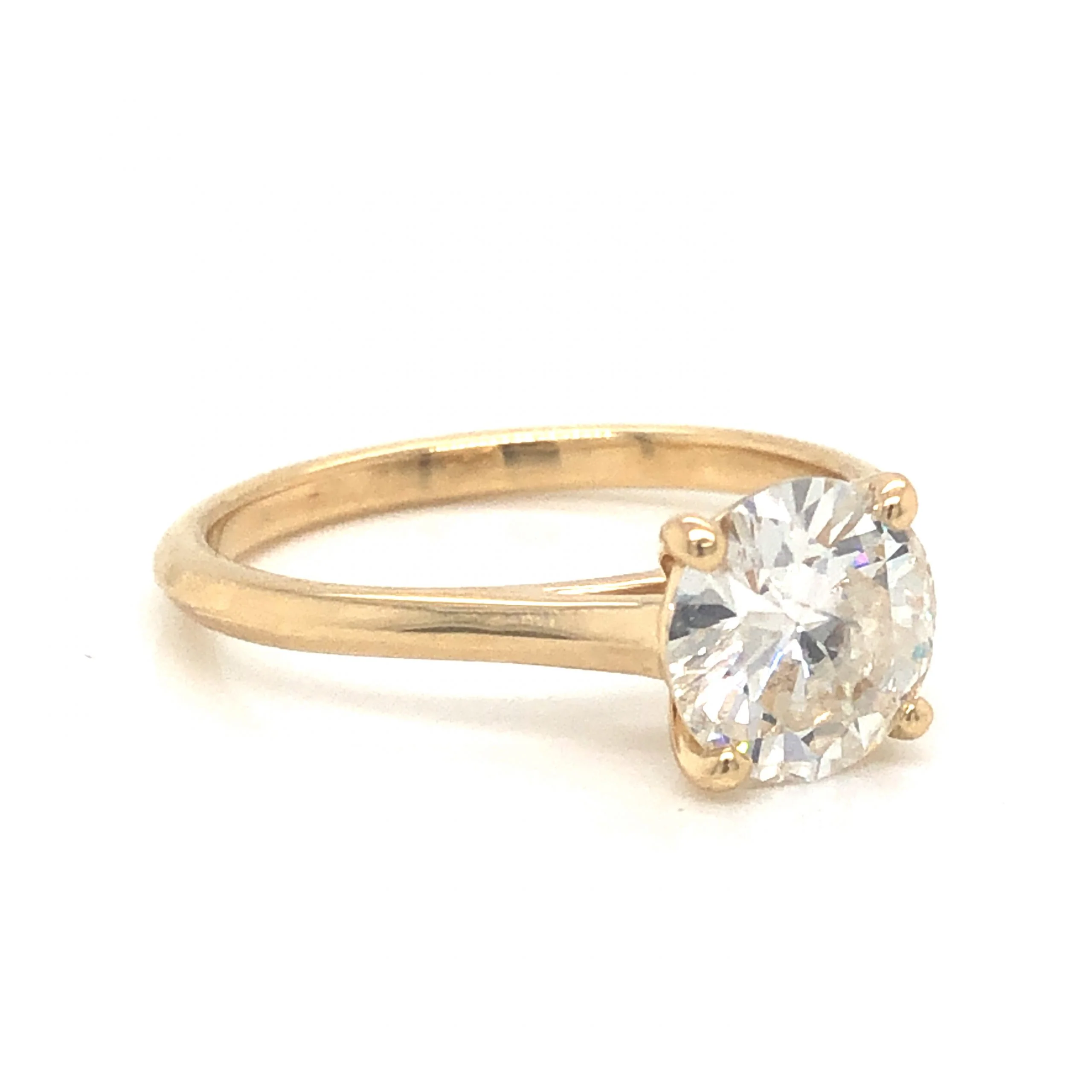 1.44 Solitaire Brilliant Cut Diamond Engagement Ring in 14K Yellow Gold - Image 3