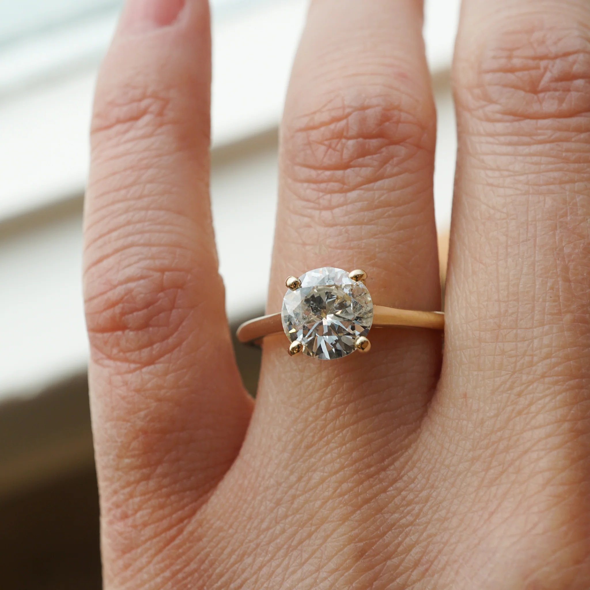 1.44 Solitaire Brilliant Cut Diamond Engagement Ring in 14K Yellow Gold - Image 6