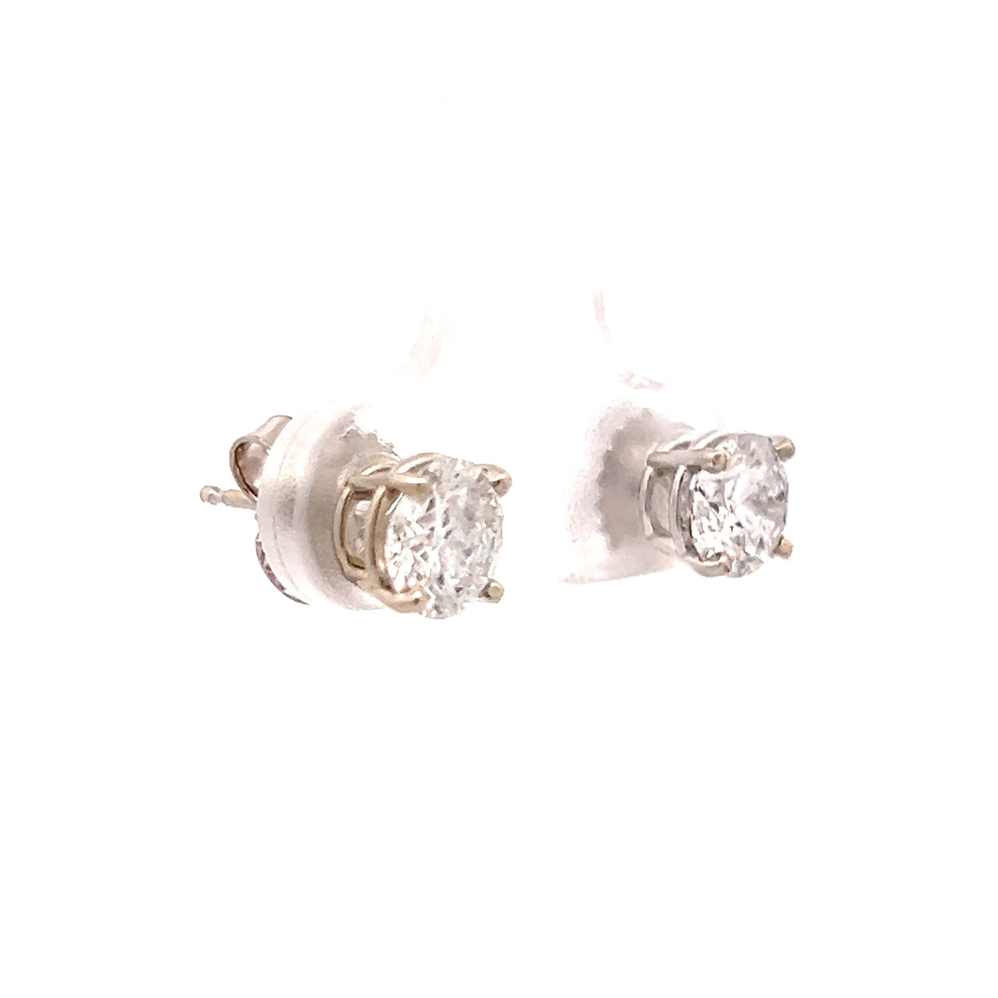 1.44 Stud Diamond Earrings in 14k White Gold - Image 3