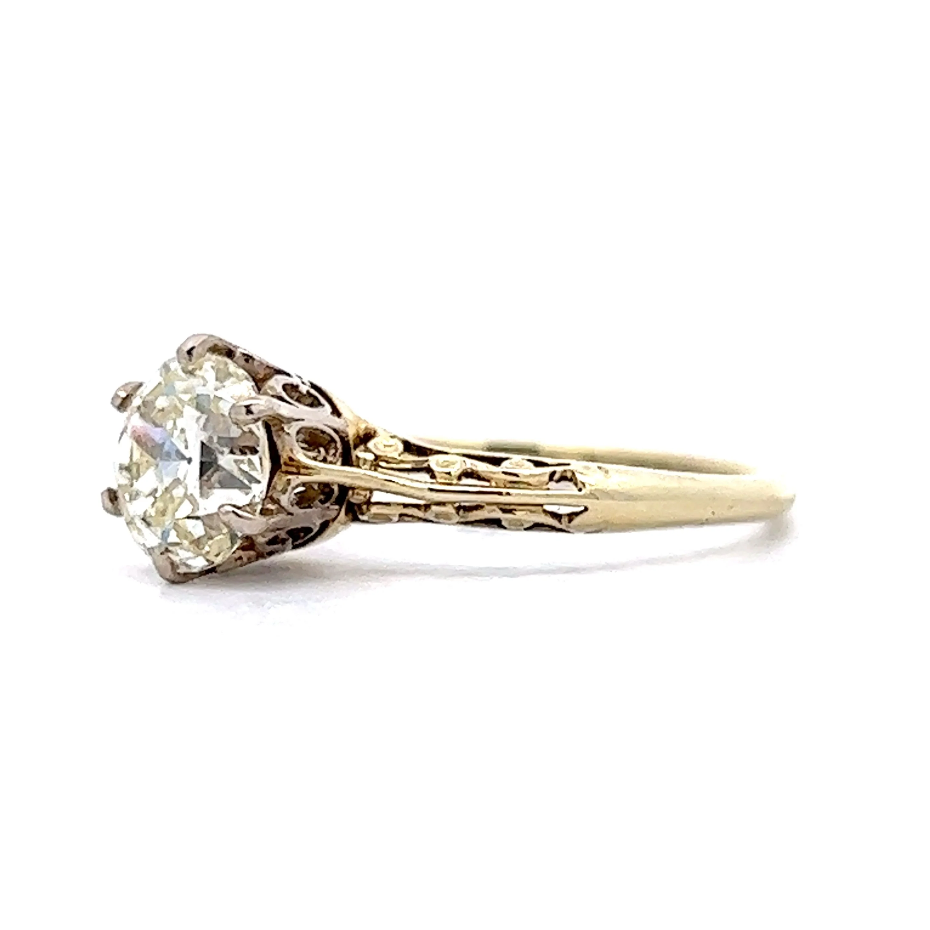 Vintage Art Deco Diamond Engagement Ring in 14k Yellow Gold - Image 2