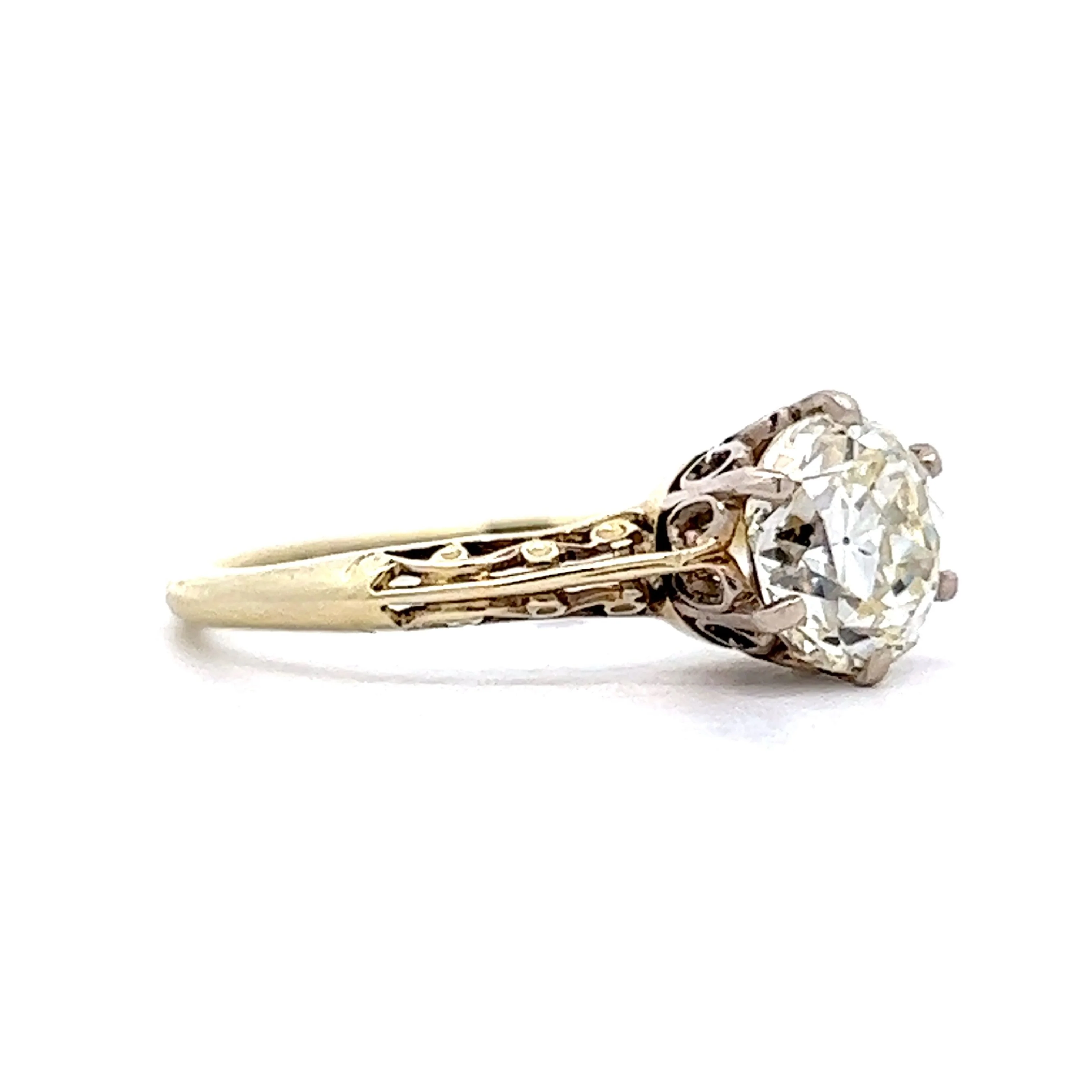 Vintage Art Deco Diamond Engagement Ring in 14k Yellow Gold - Image 3