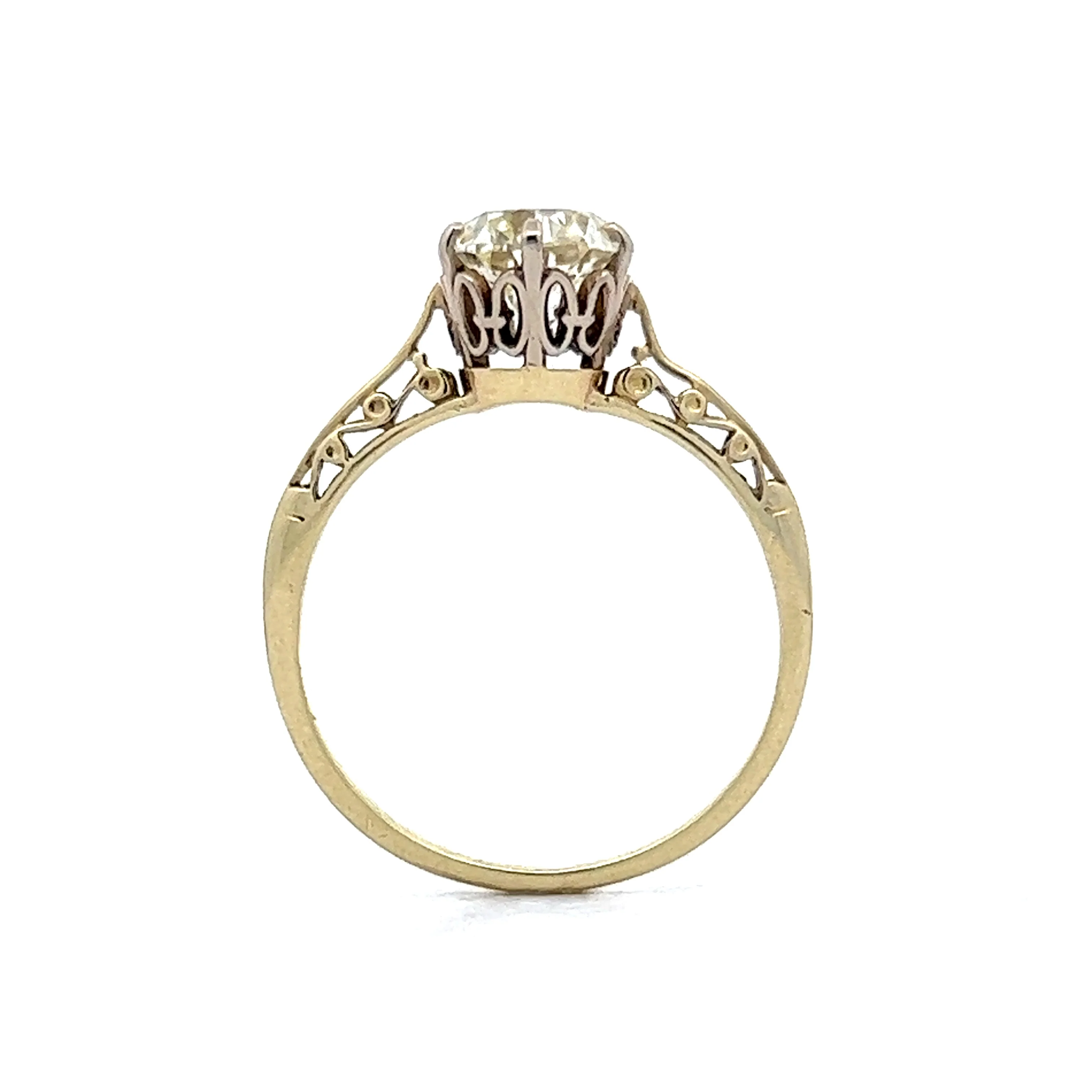 Vintage Art Deco Diamond Engagement Ring in 14k Yellow Gold - Image 4