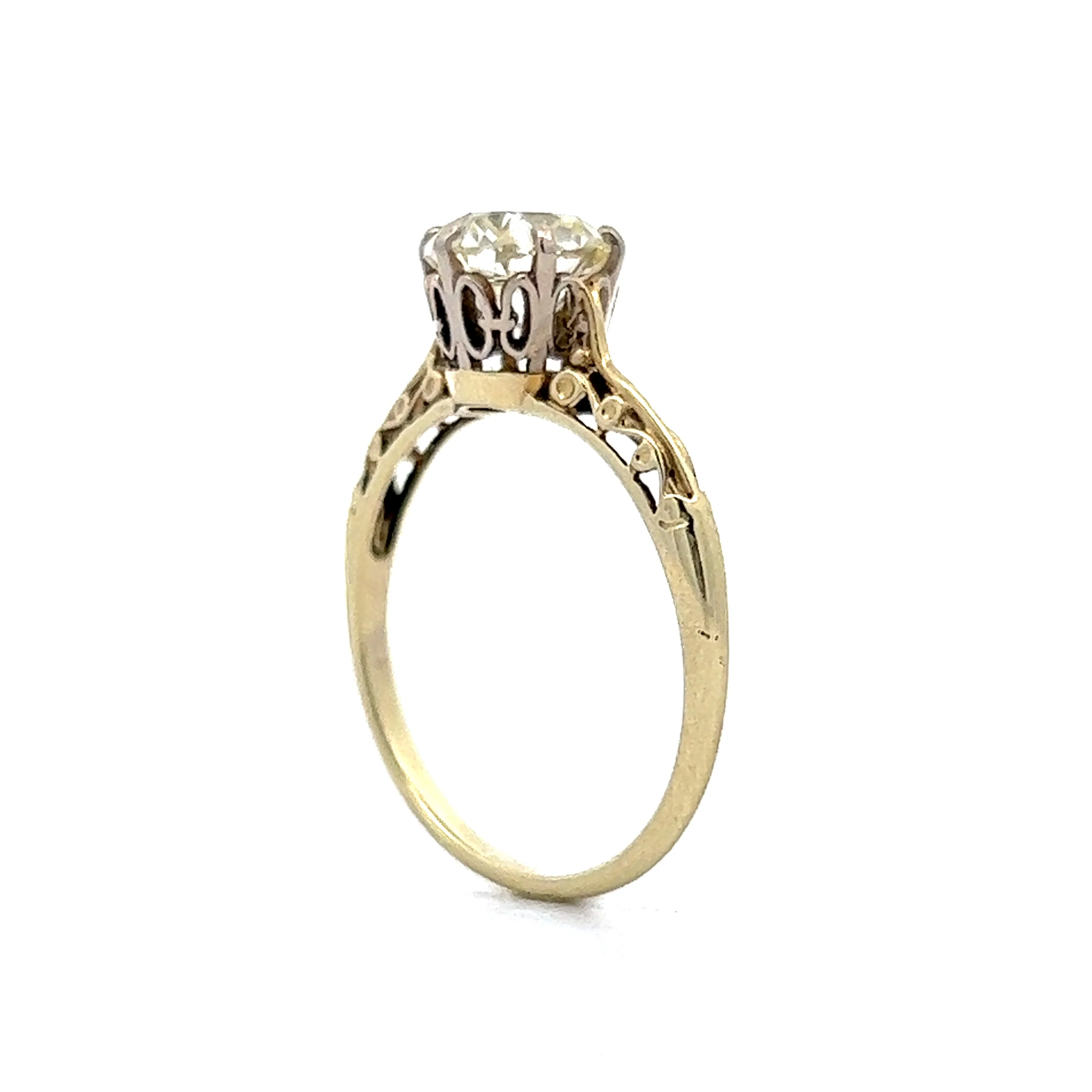 Vintage Art Deco Diamond Engagement Ring in 14k Yellow Gold - Image 5