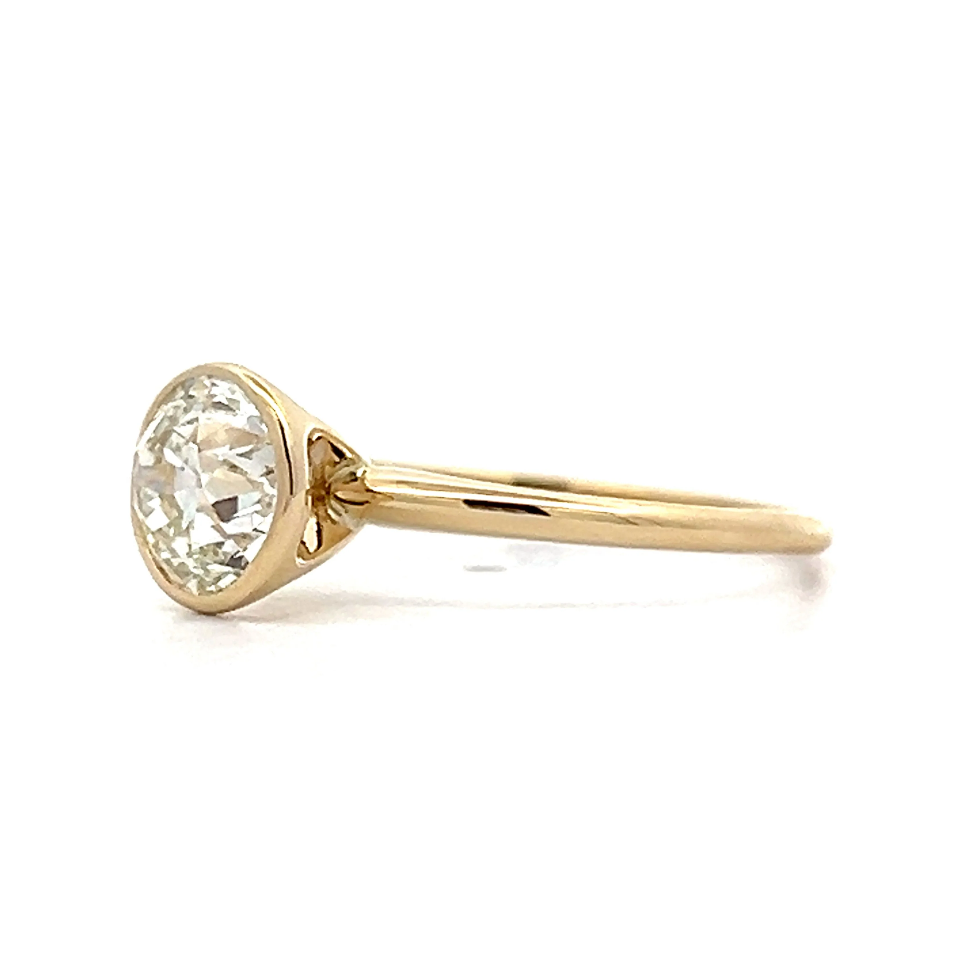1.44 Old European Diamond Engagement Ring in Yellow Gold - Image 2