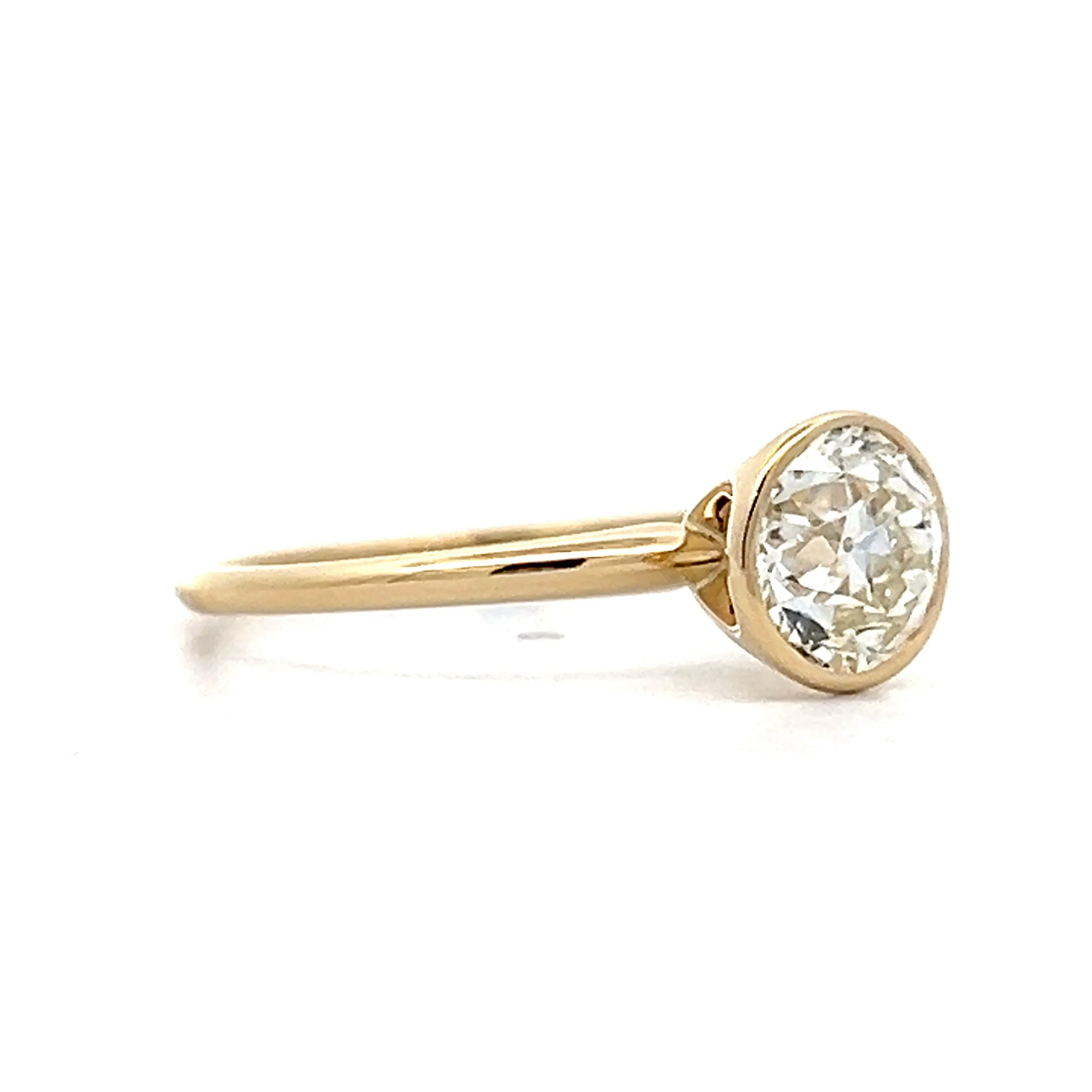 1.44 Old European Diamond Engagement Ring in Yellow Gold - Image 3