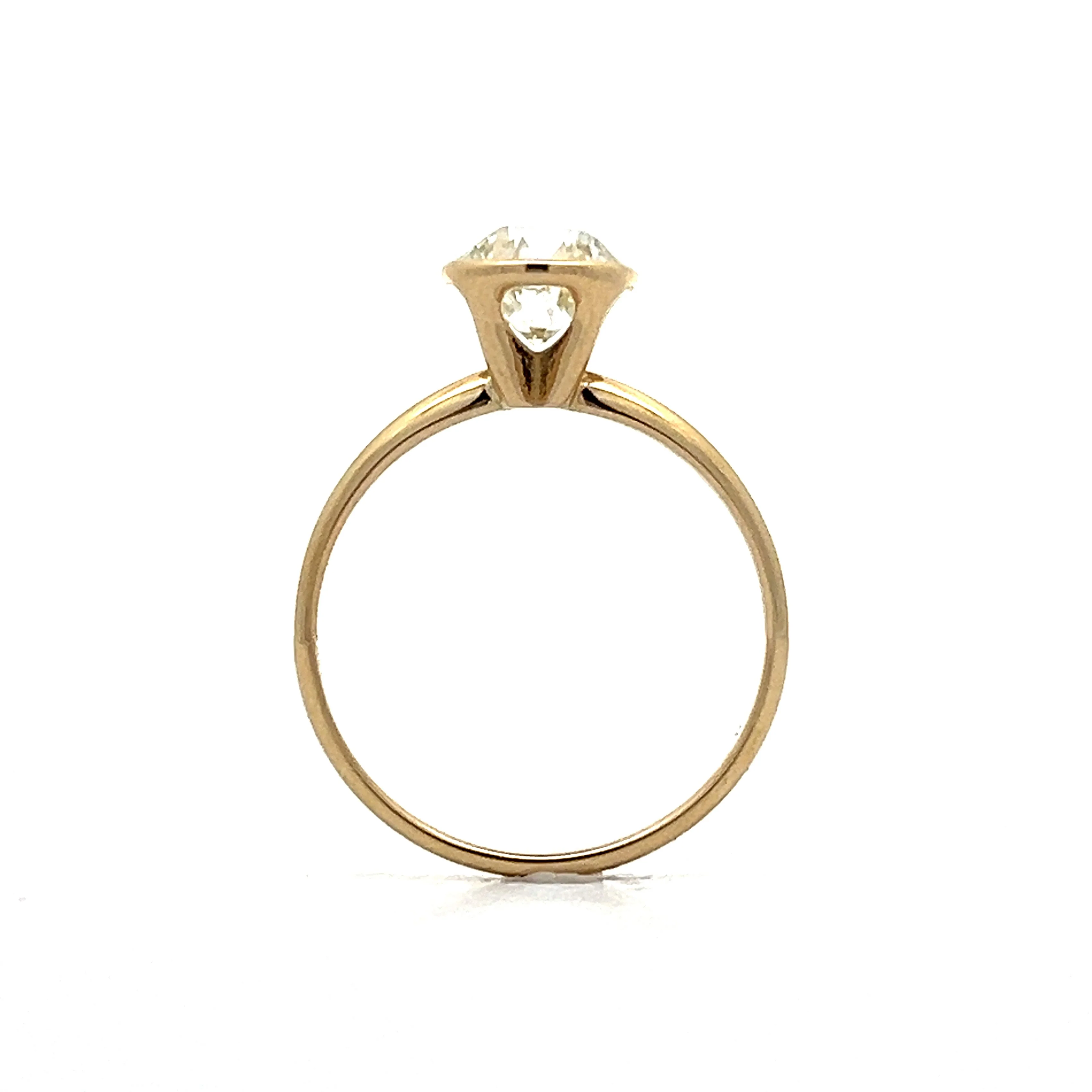 1.44 Old European Diamond Engagement Ring in Yellow Gold - Image 4