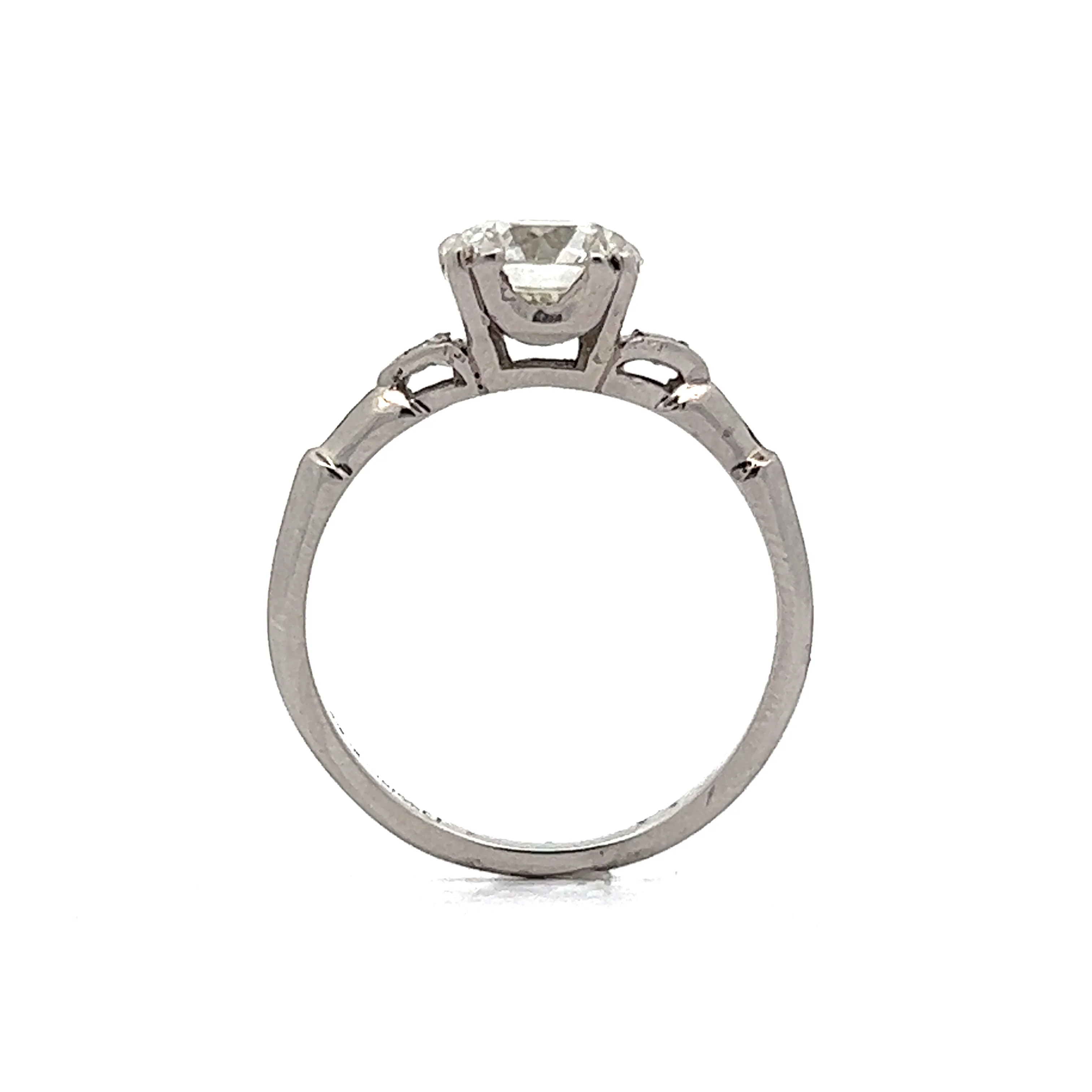 1.44 Antique Solitaire Engagement Ring in Platinum - Image 4