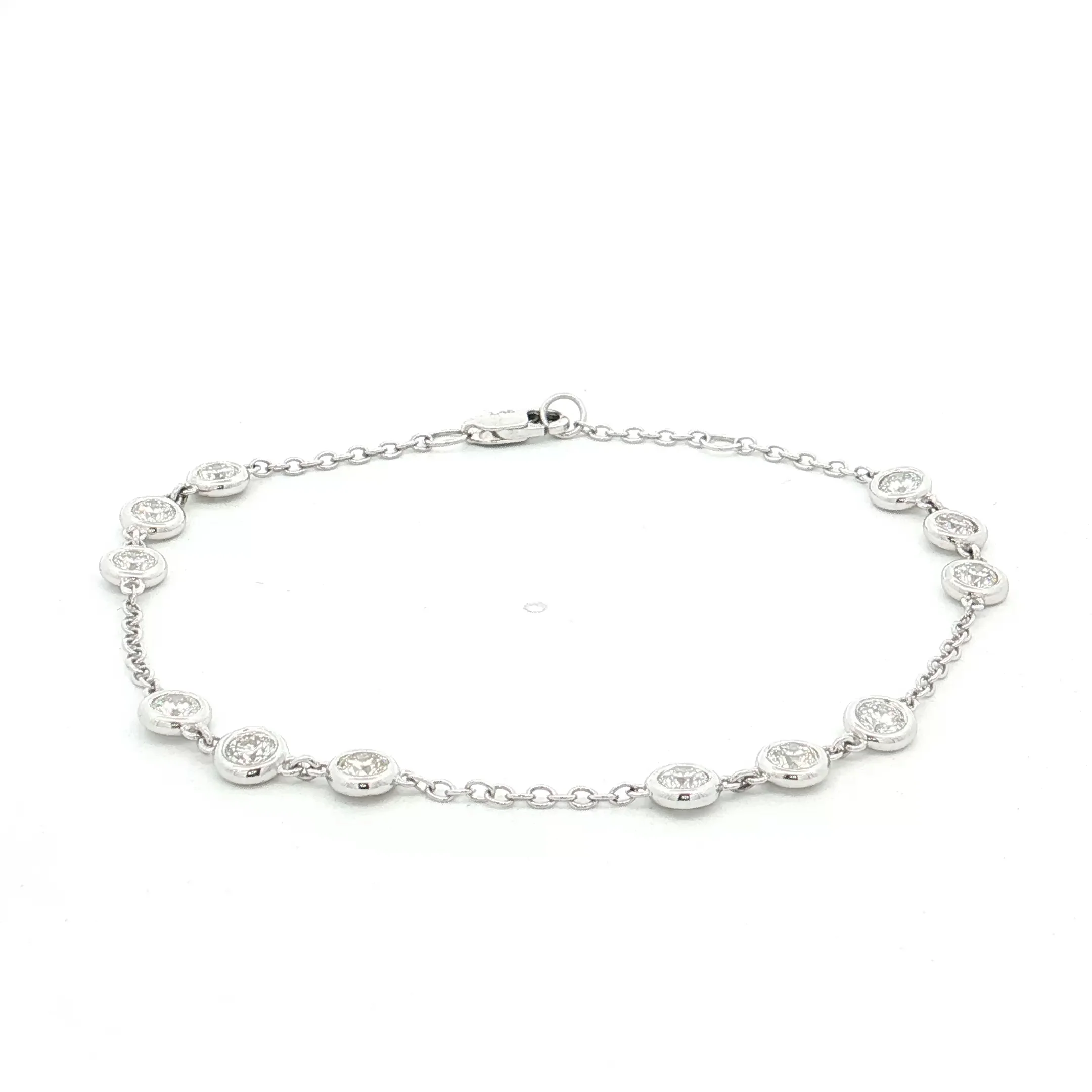 1.46 Diamond By The Yard Bracelet 14k White Gold