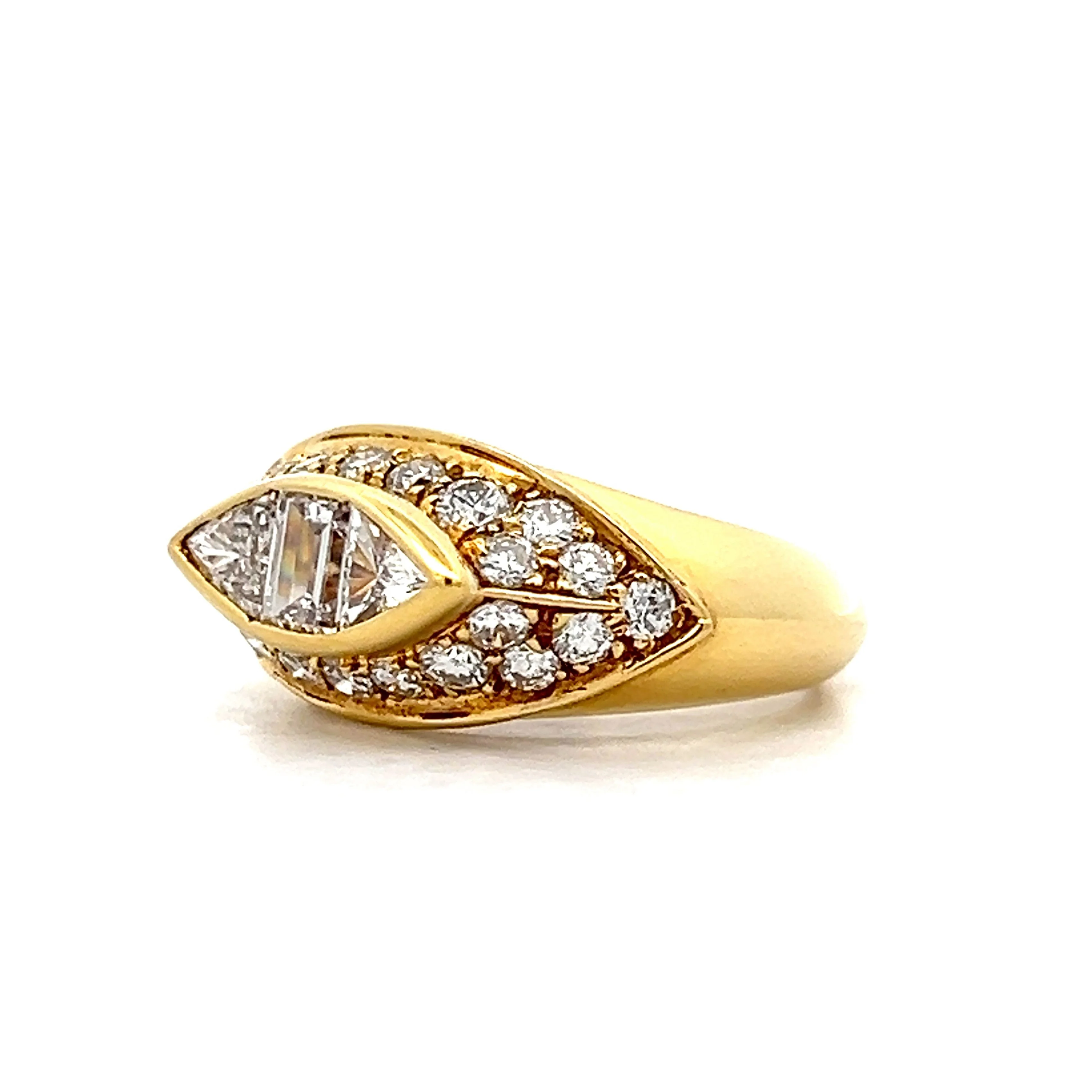1.46 Diamond Cocktail Ring in 18k Yellow Gold - Image 2