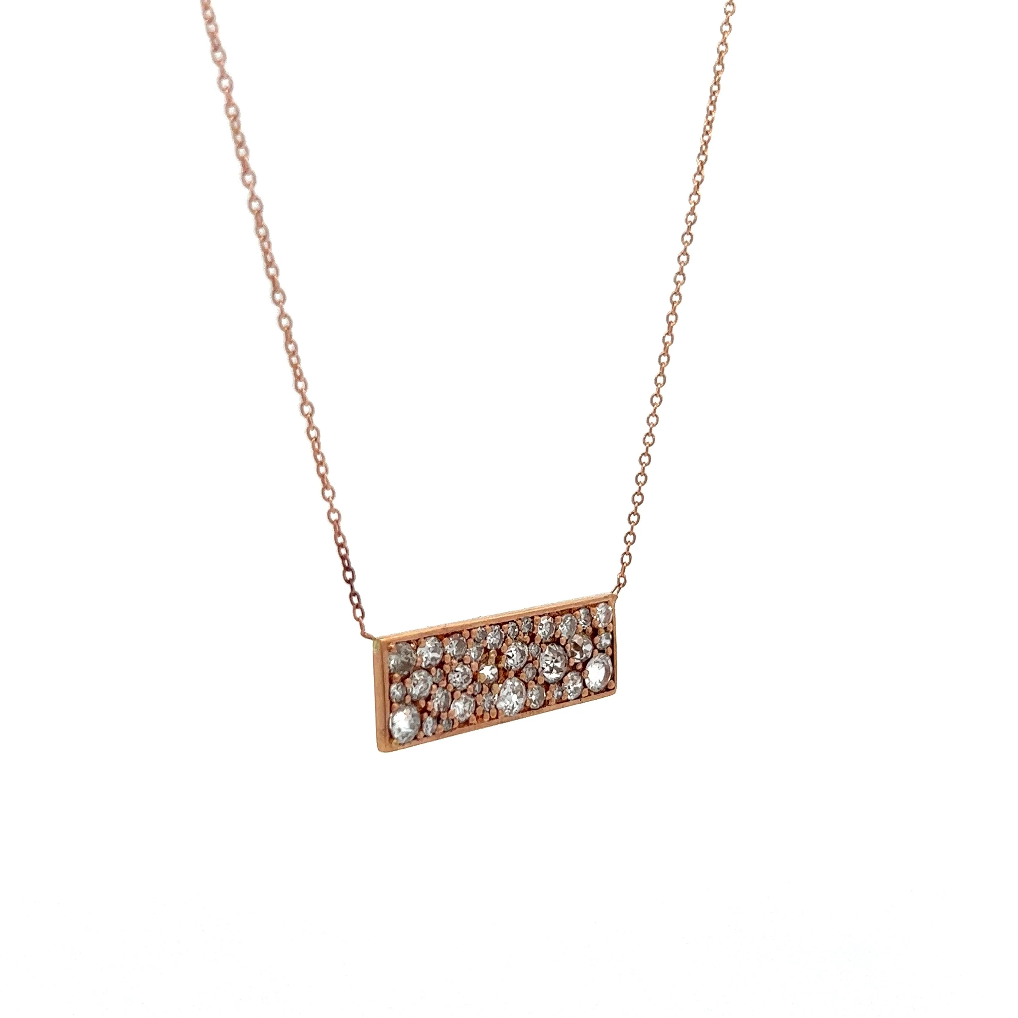 1.46 Diamond Pendant Necklace in Rose Gold - Image 4