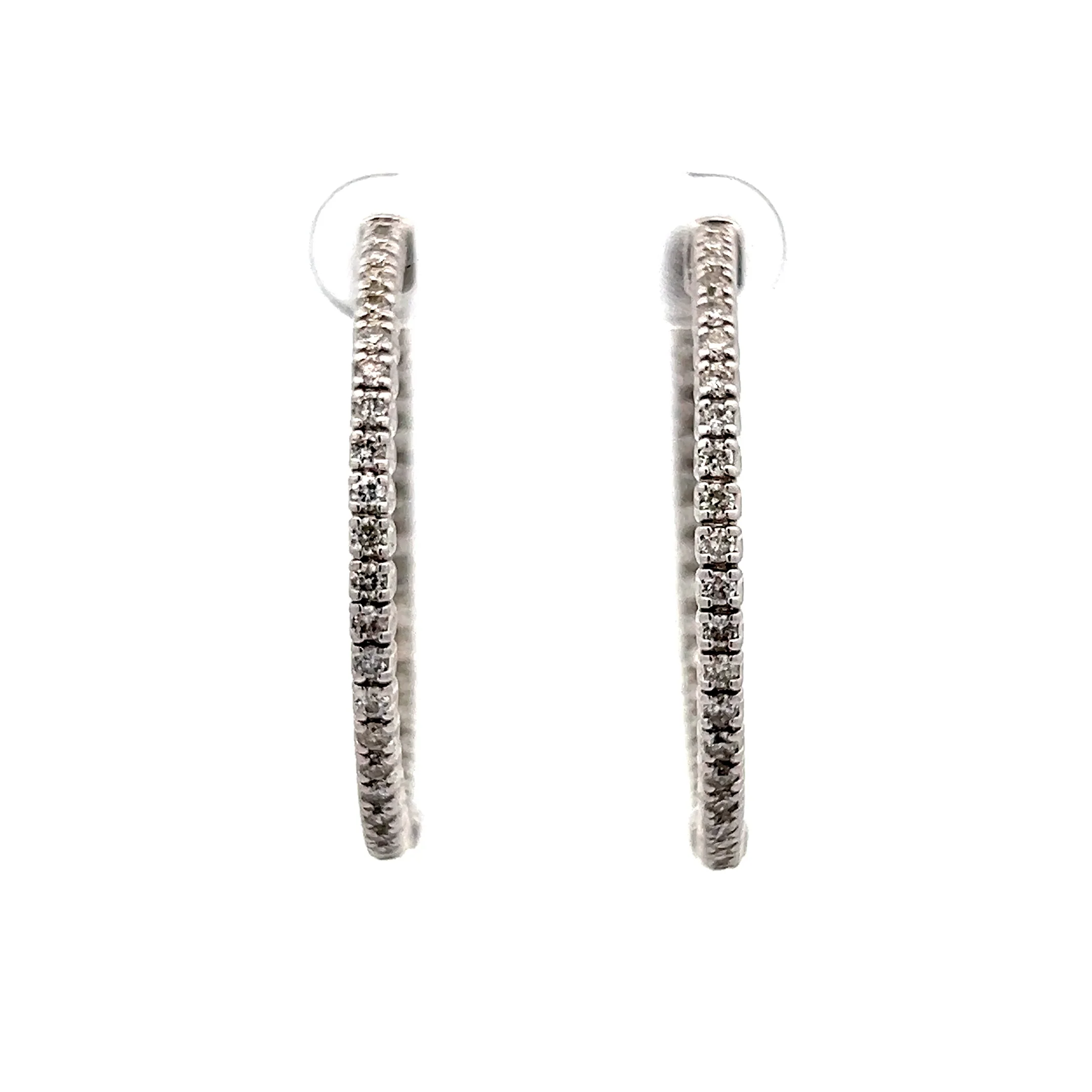 1.47 Inside-Out Diamond Hoop Earrings in 14k