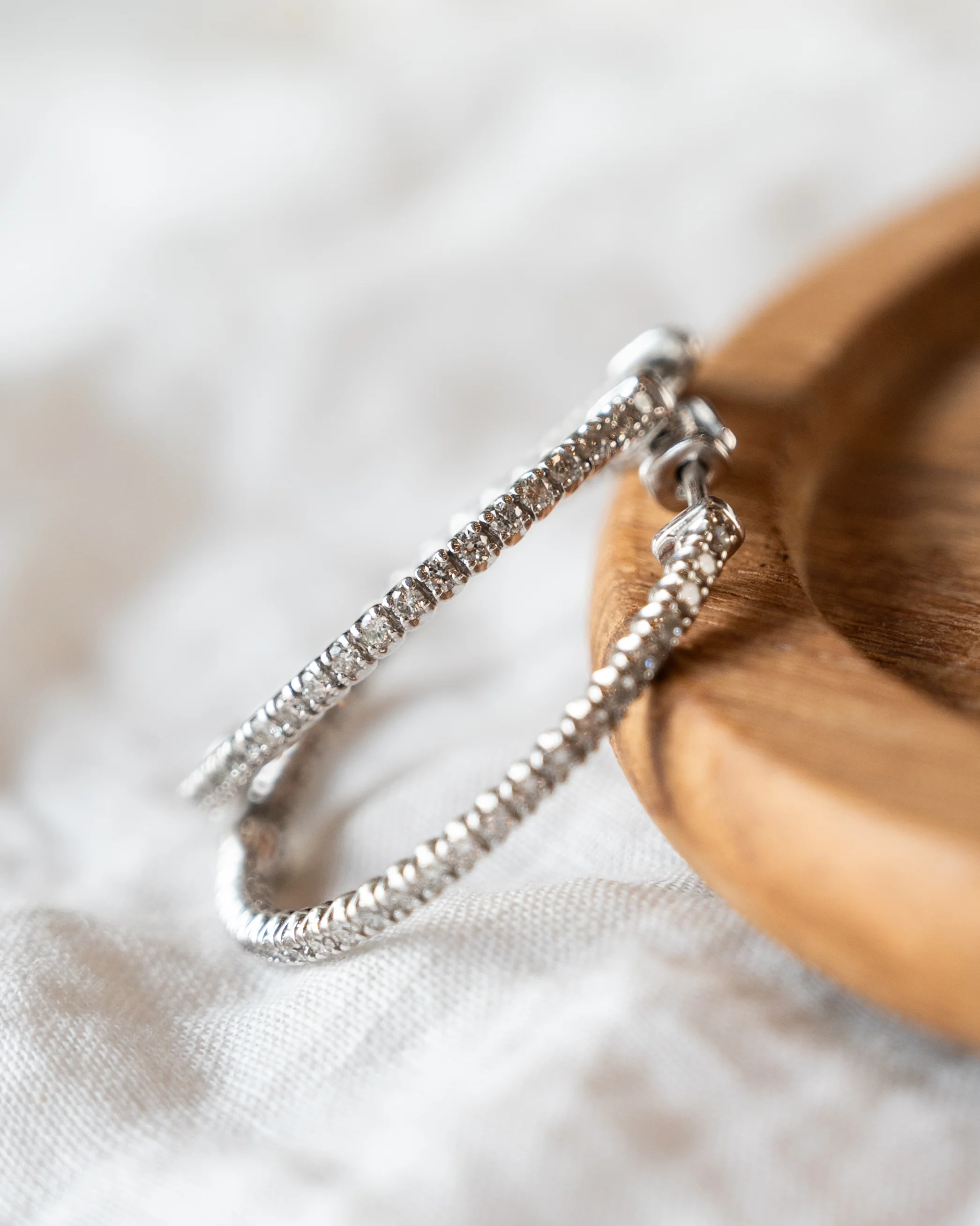 1.47 Inside-Out Diamond Hoop Earrings in 14k - Image 4