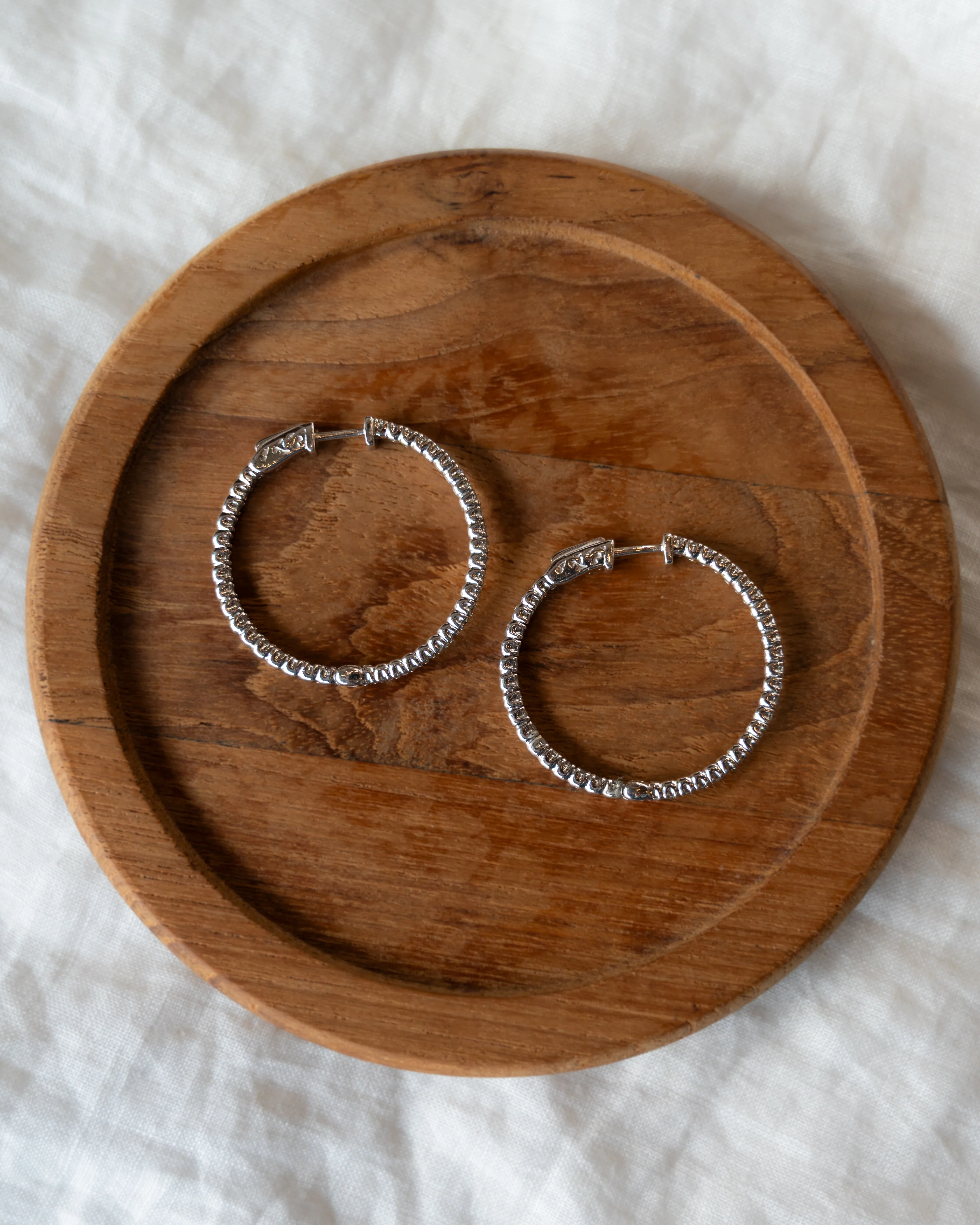 1.47 Inside-Out Diamond Hoop Earrings in 14k - Image 5