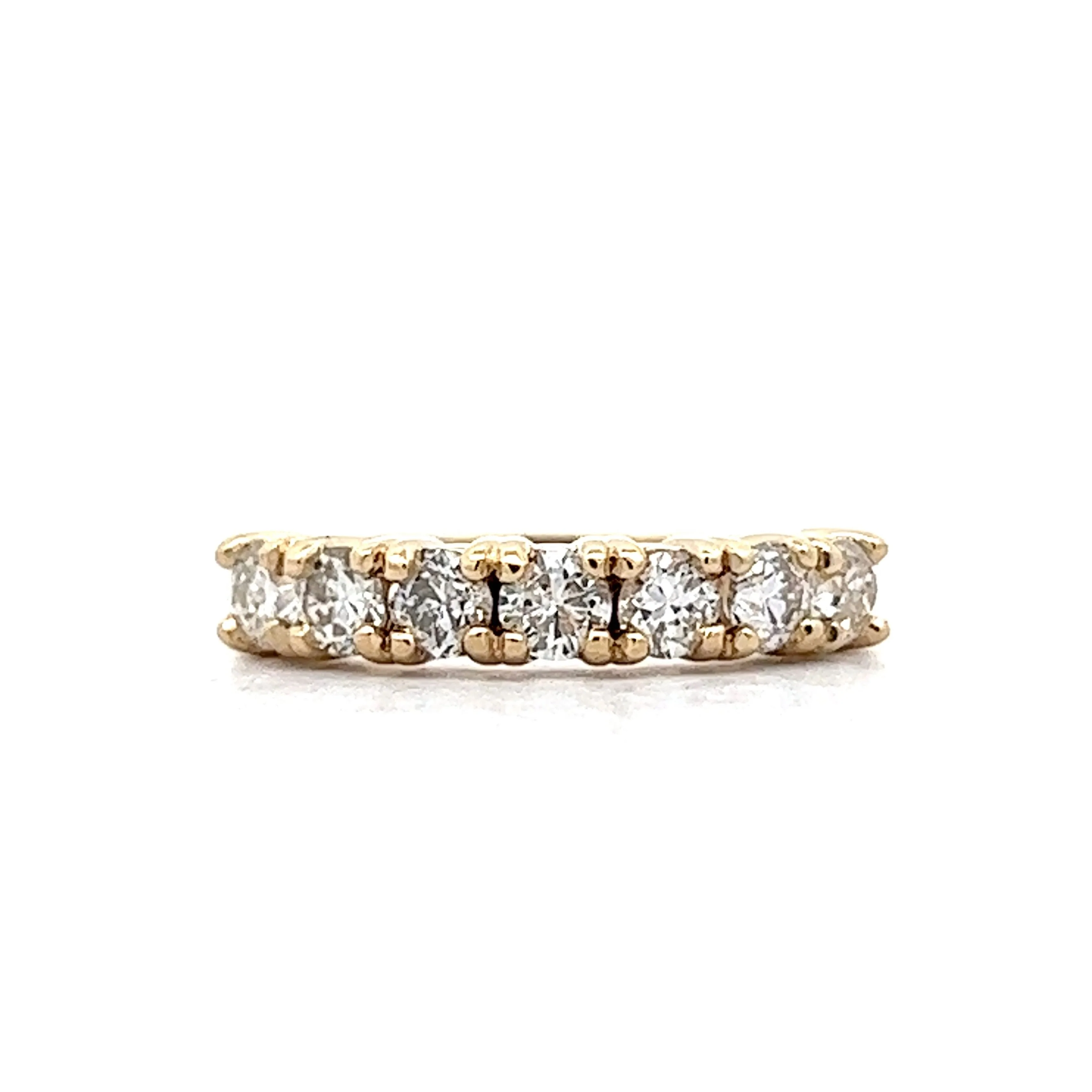 1.47 Round Brilliant Diamond Wedding Band in Yellow Gold
