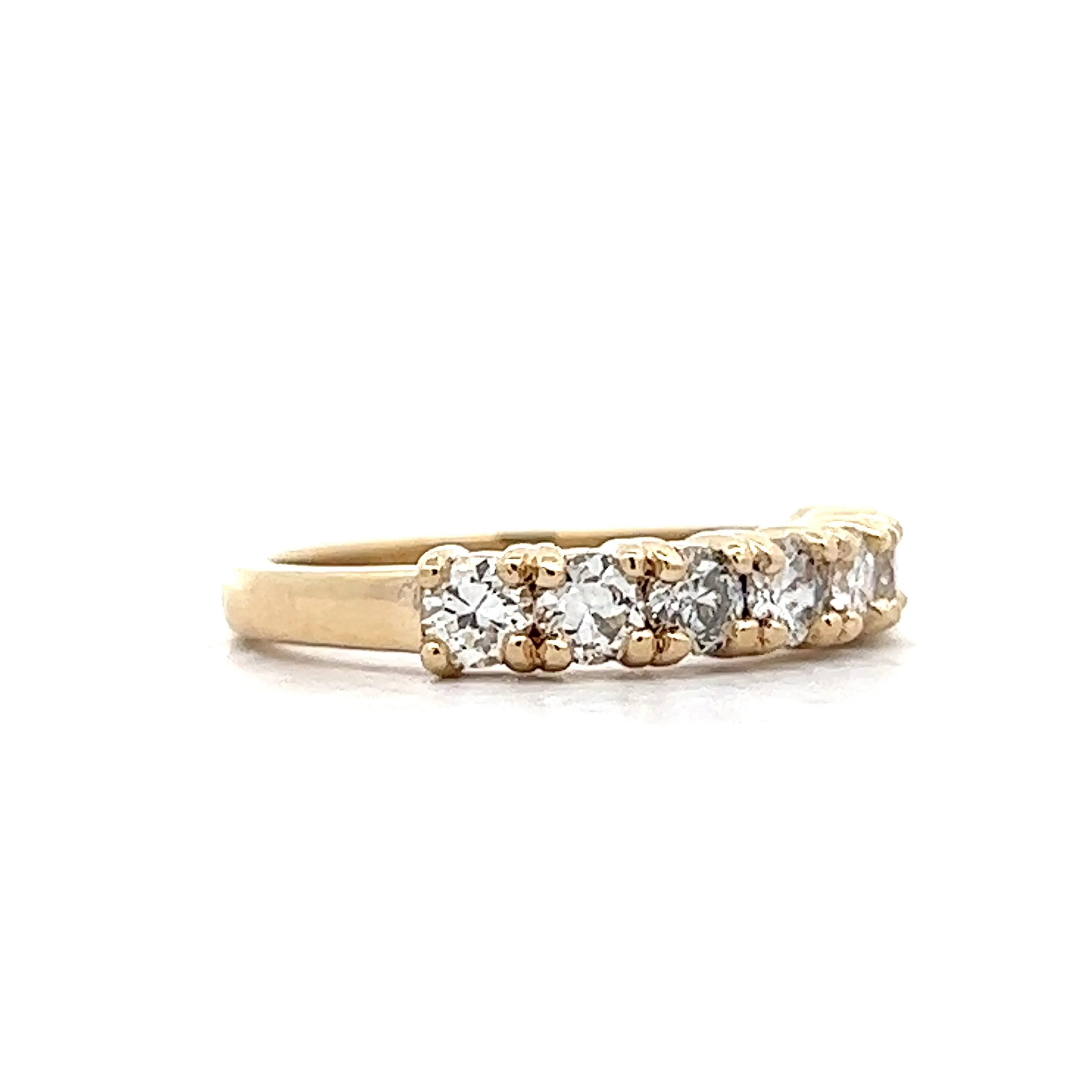 1.47 Round Brilliant Diamond Wedding Band in Yellow Gold - Image 3