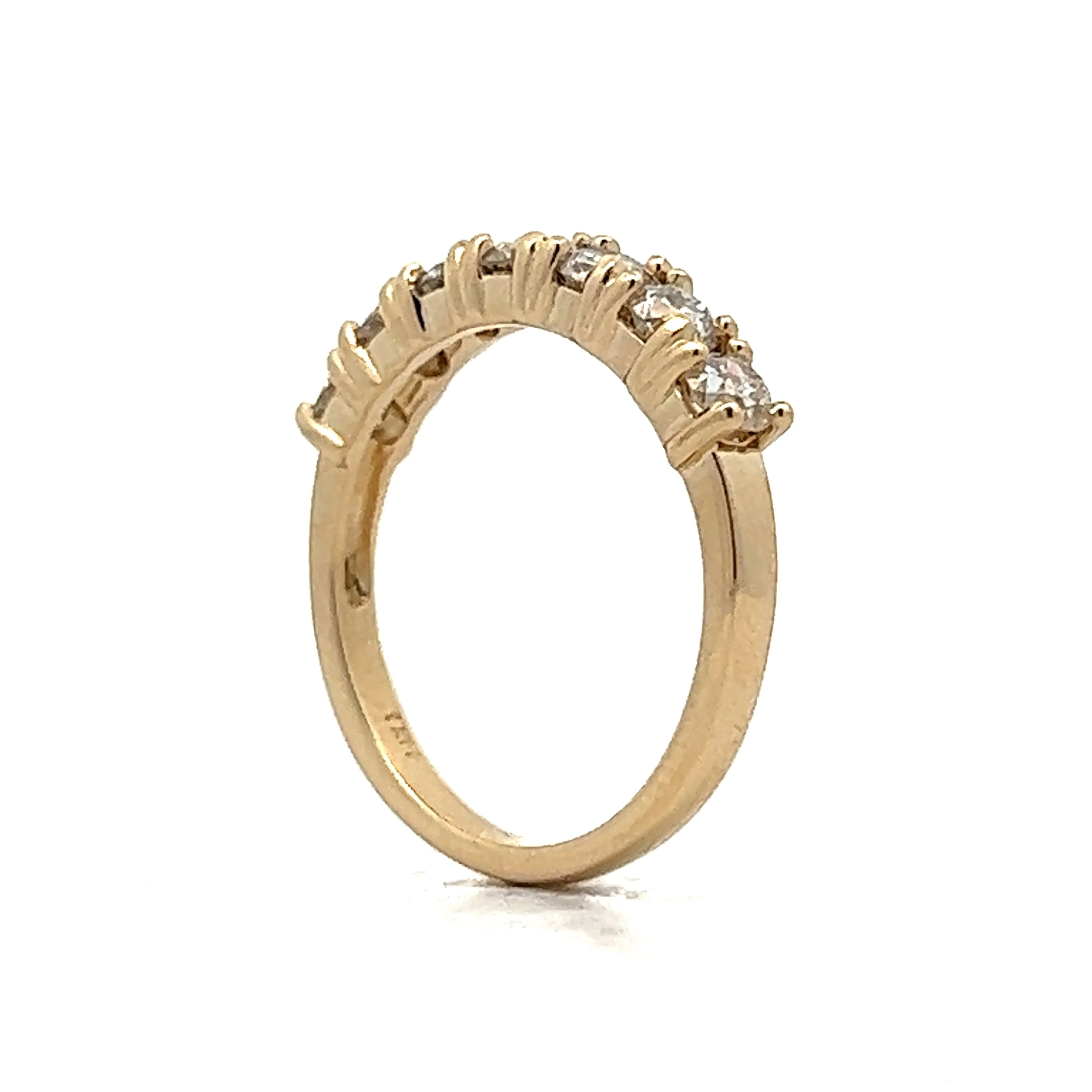 1.47 Round Brilliant Diamond Wedding Band in Yellow Gold - Image 4