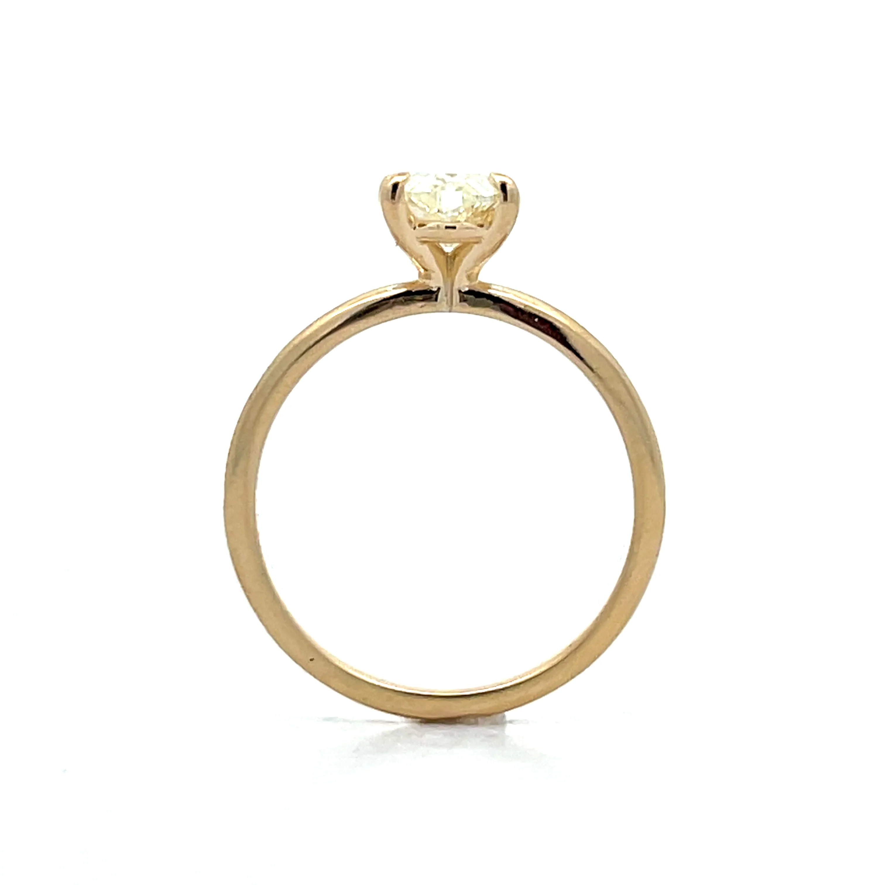1.48 Antique Moval Diamond Engagement Ring in 14k - Image 4