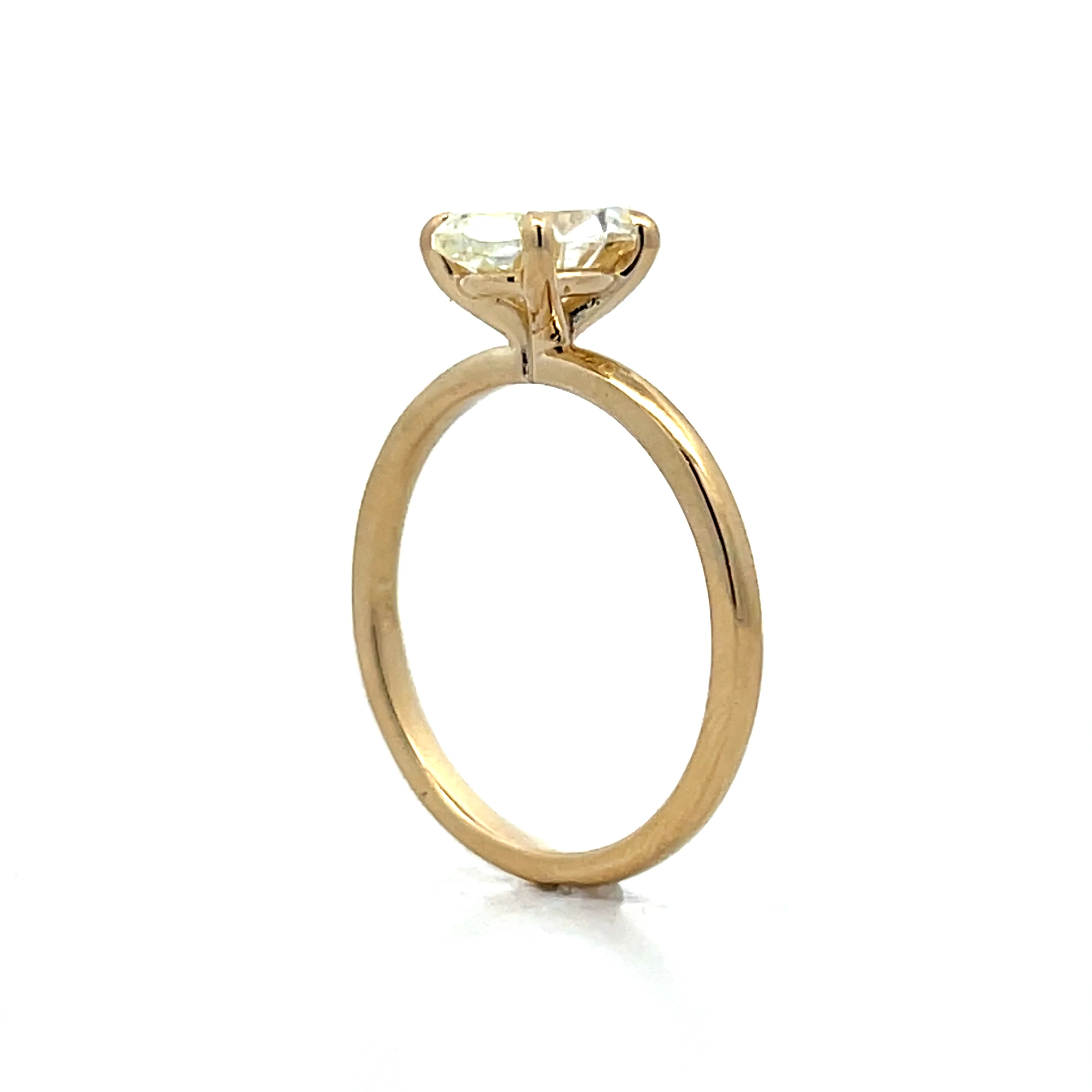 1.48 Antique Moval Diamond Engagement Ring in 14k - Image 5