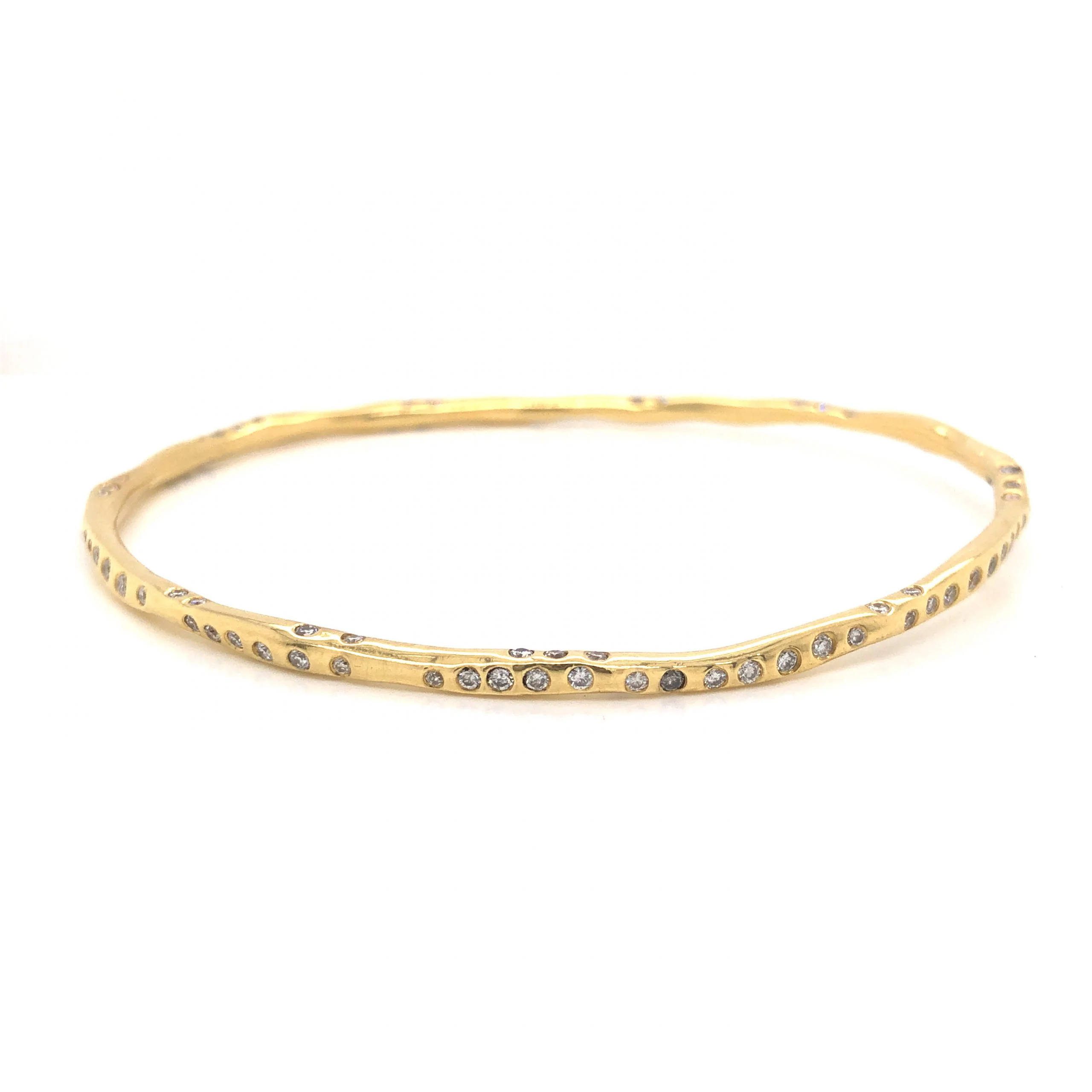1.49 Ippolita Superstar Diamond Bangle Bracelet in 18k Yellow Gold
